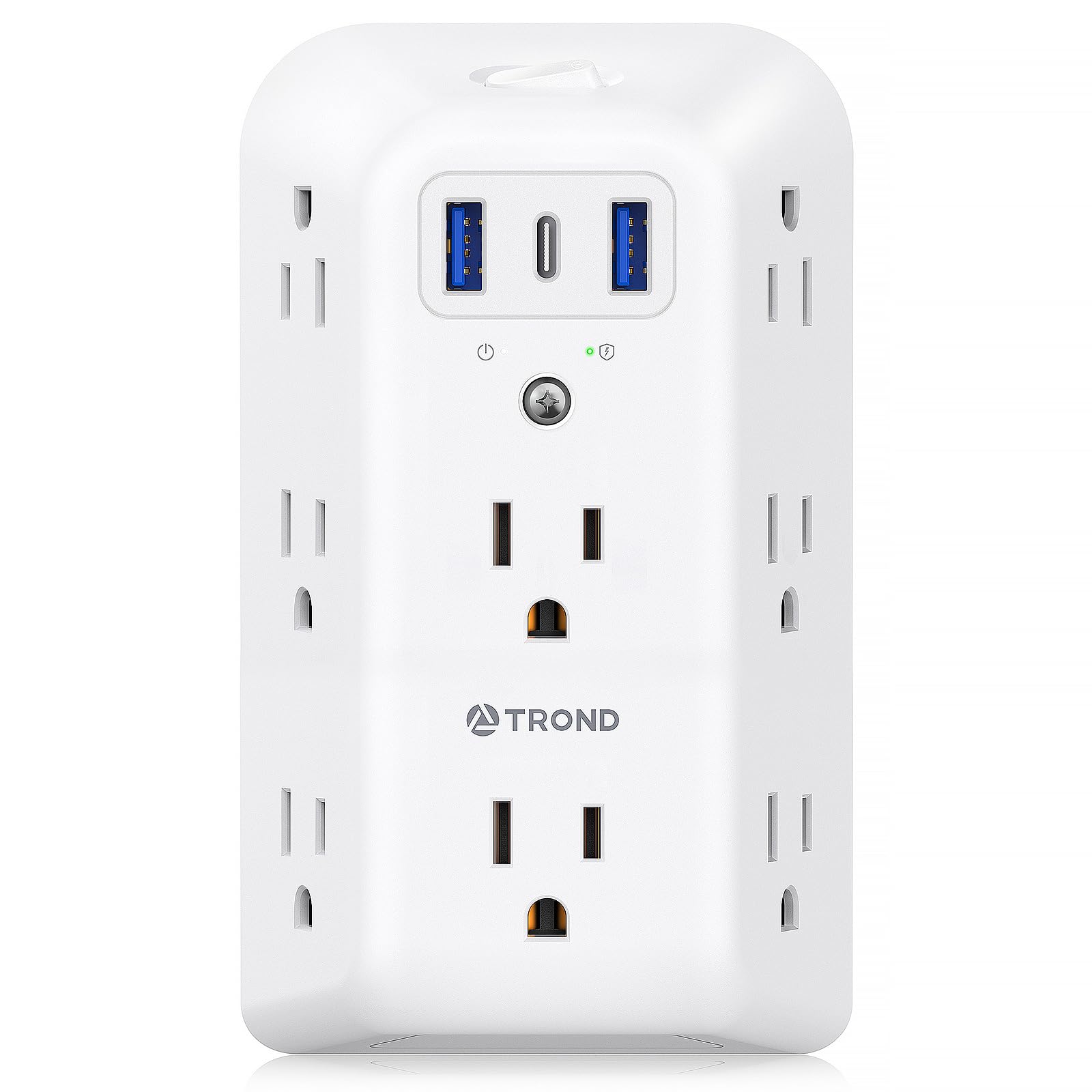 TROND Outlet Extender Surge Protector, 8 Outlet Splitter with 3 USB Ports(1 USB C), 1440J Electric Plug Multiplier, Multi Plug w