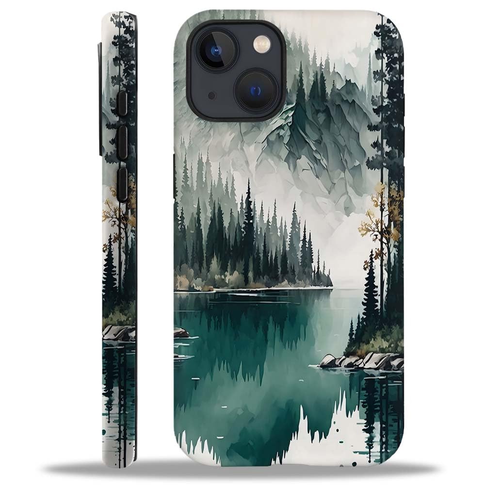 Seized Case Compatible With For Iphone 13,Mountain Forest Landscape Phone Case For Girl Women Boy Men,Durable Protection Case Fo