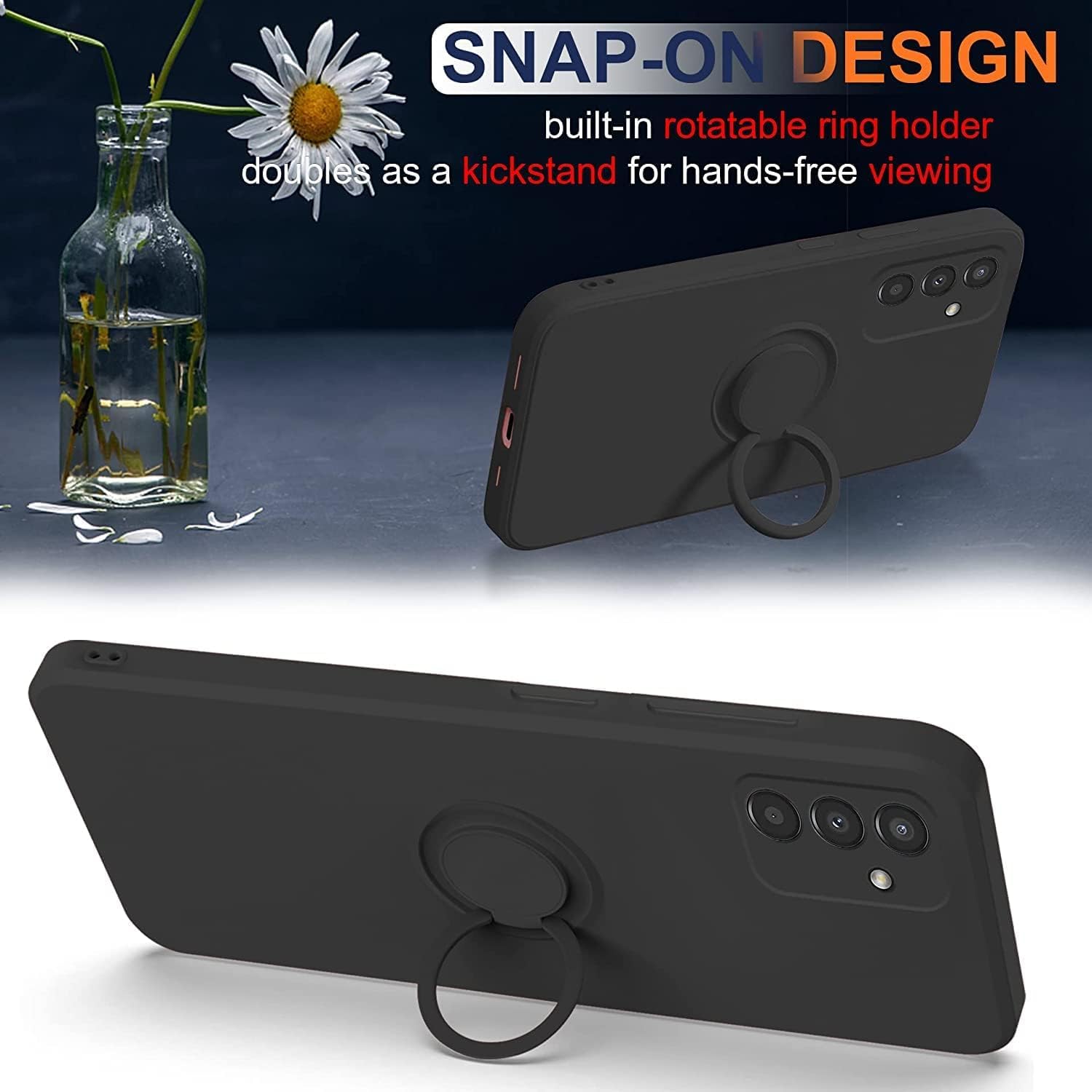 Esakycn For Samsung Galaxy A16 4G / 5G Case With Screen Protector [2 Pack] And Camera Lens Protector [2 Pack], Phone Case Silico