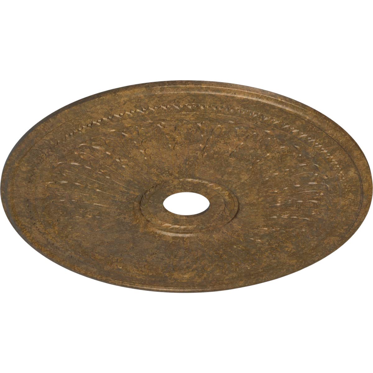 Ekena Millwork Cm29Oarzs Oakleaf Ceiling Medallion, 29 1/8''Od X 3 5/8''Id X 1''P, Hand Painted Rubbed Bronze