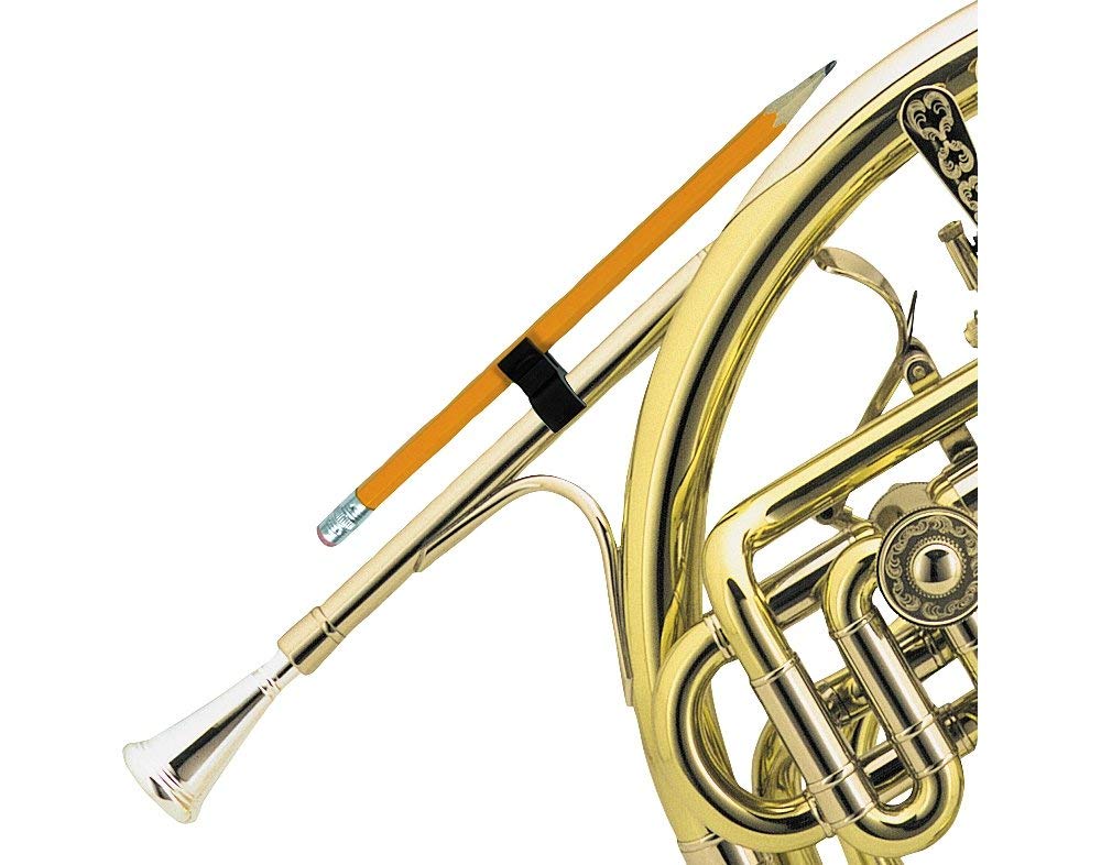 Liyafy Black French Horn Trumpet Pen Clip Brass Instrument Pencil Holder For Music Creating Make Notes 10Pcs