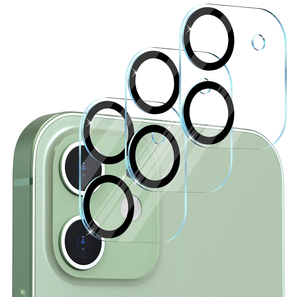 Cloudvalley [3 Pack] Camera Lens Protector For Iphone 12 (6.1 In), Tempered Glass Camera Lens Cover Protection, 9H Hardness, Hd