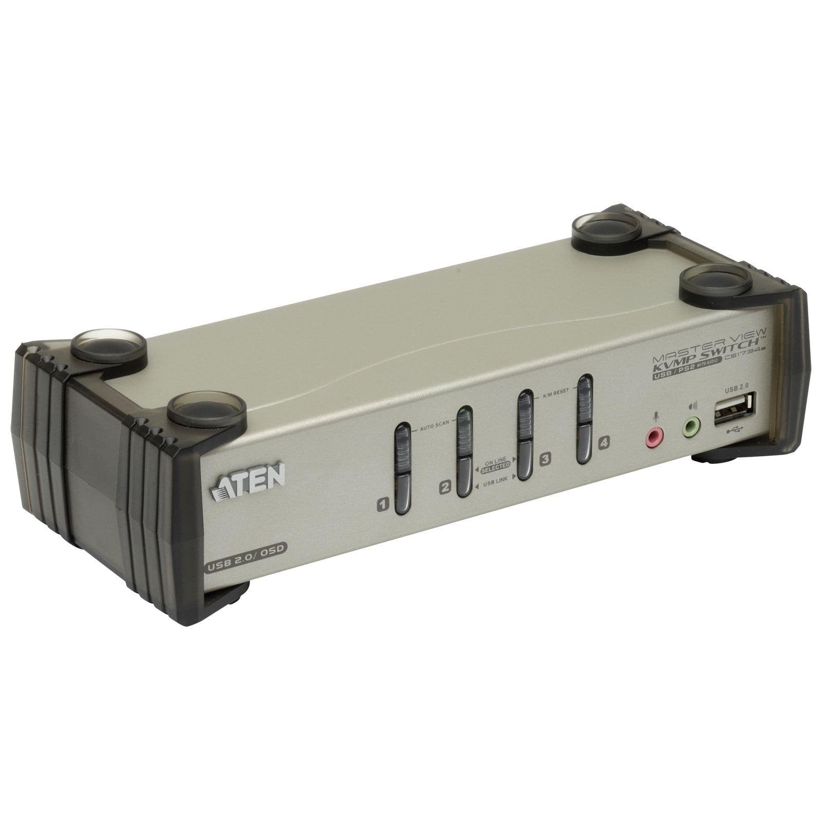 4-Port Usb2.0 Kvmp Switch With Audio Support, Cables Included, Usb 2.0 Periphera