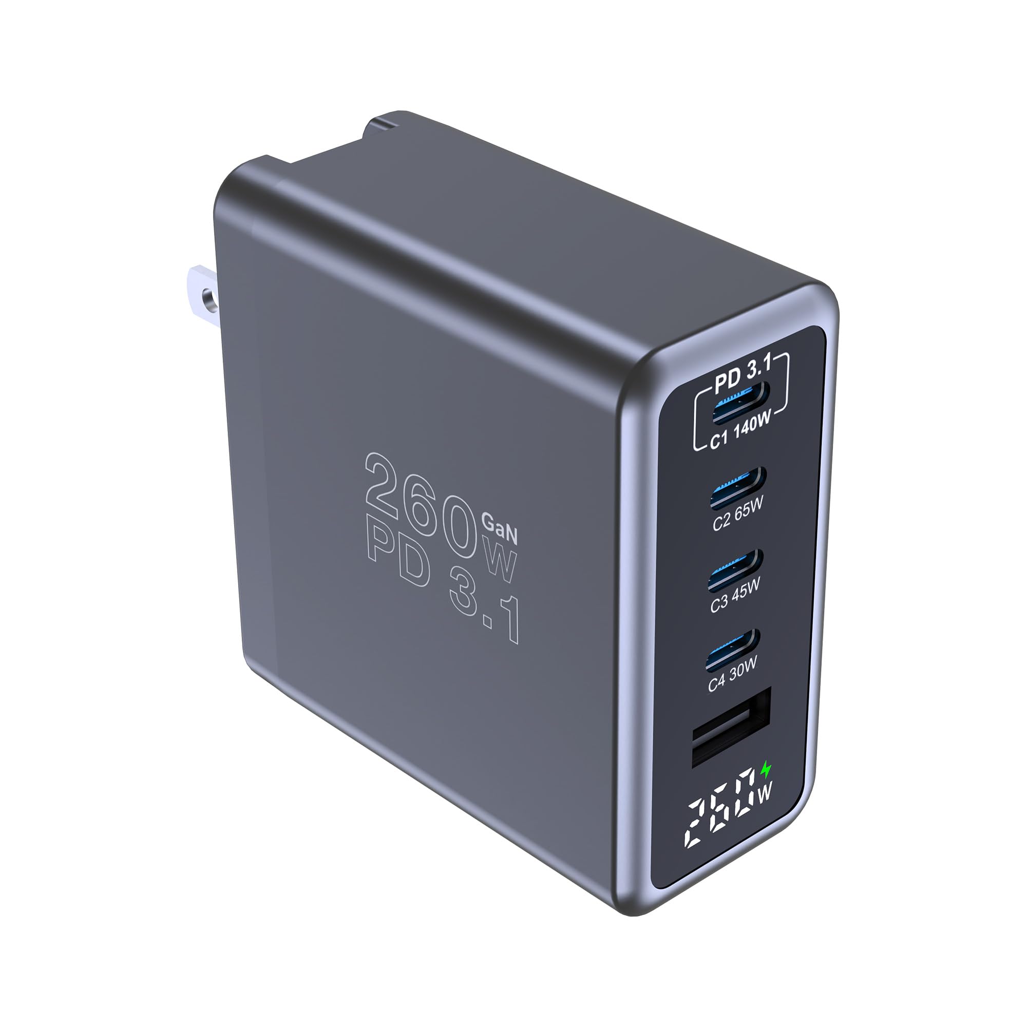 Aftertop 260W USB C Charger Block, 5Port 140W Fast Charging