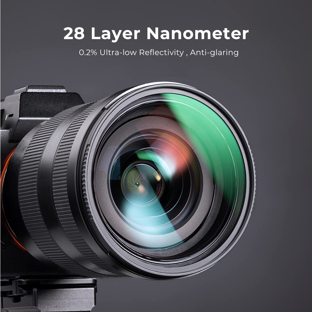 K&F Concept 58Mm Mc Uv Protection Filter Shockproof Tempered Optical Glass With 28 Multi Layer Coatings Hd/Waterproof/Scratch Re