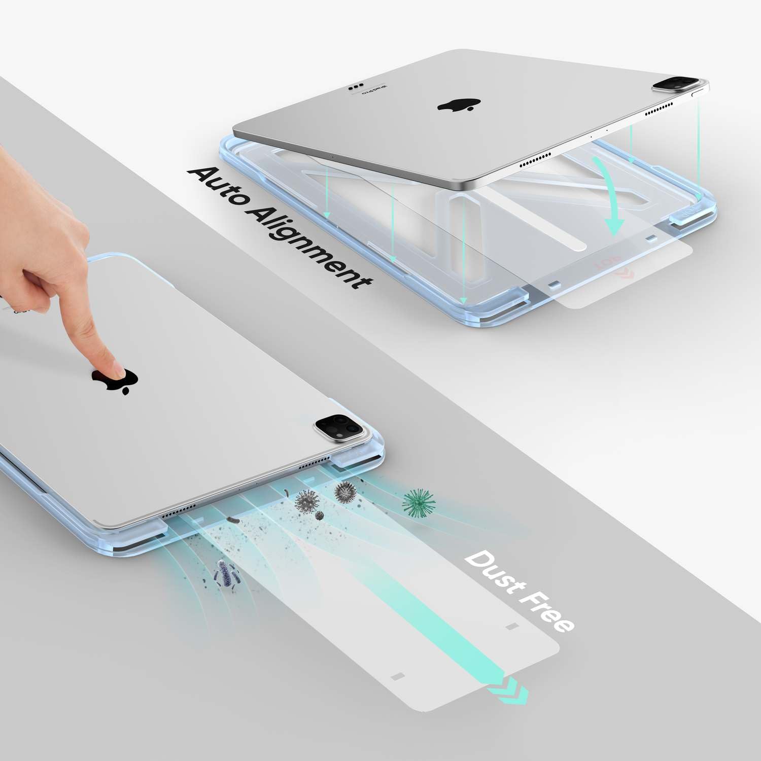 Flolab Onetime Nanoarmour Anti Glare Screen Protector For Ipad Pro 13 Inch M4 2024 Anti Fingerprint Tempered Glass, Trucolor, Ma