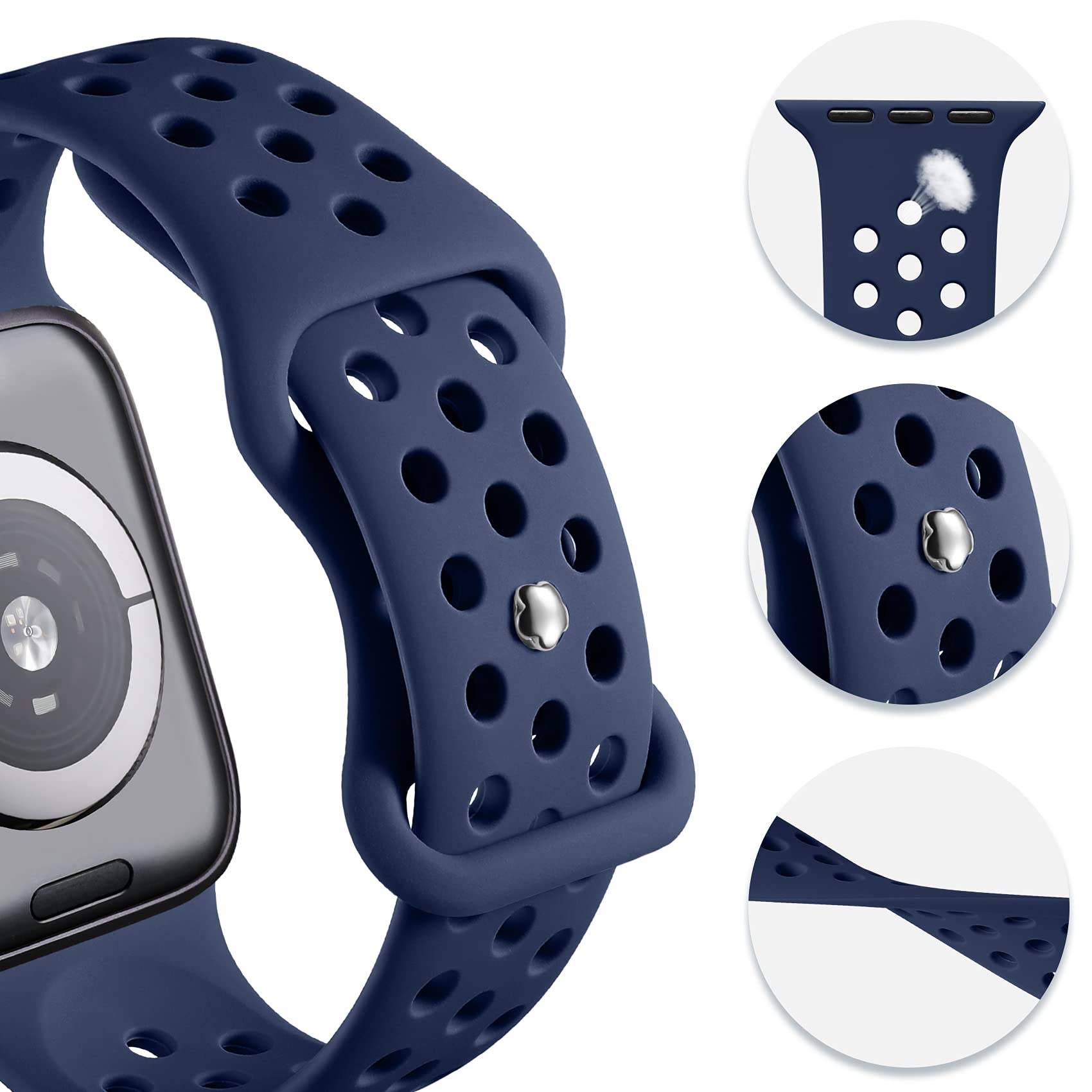 Getino Sport Bands Compatible With Apple Watch Band 40Mm 41Mm 38Mm For Women Men, Cute Stylish Soft Slicone Sport Strap For Iwat