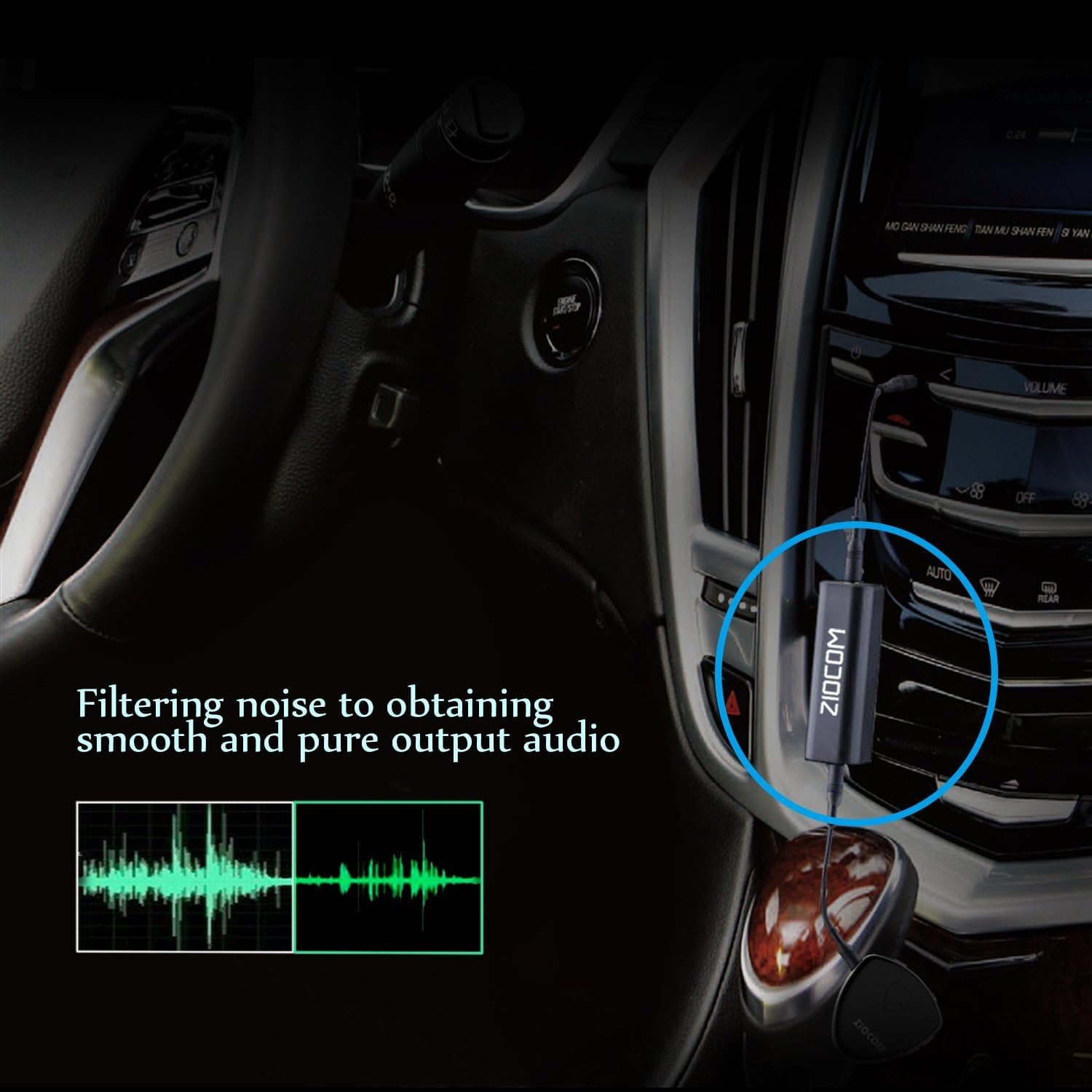 Ziocom Ground Loop Isolator, Noise Filter, Eliminate The Buzzing Noise For Your Car Audio System/Home Stereo With Jack 3.5Mm Aud