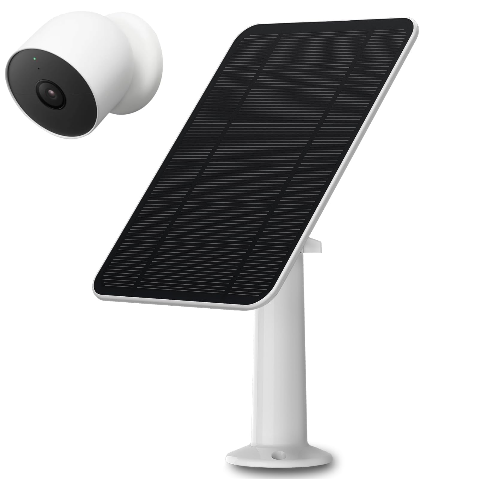Solar Panel Compatible With Google Nest Cam Outdoor Or Indoor(Battery) 2Nd Generation,Includes Secure Wall Mount, Ip65 Weatherpr