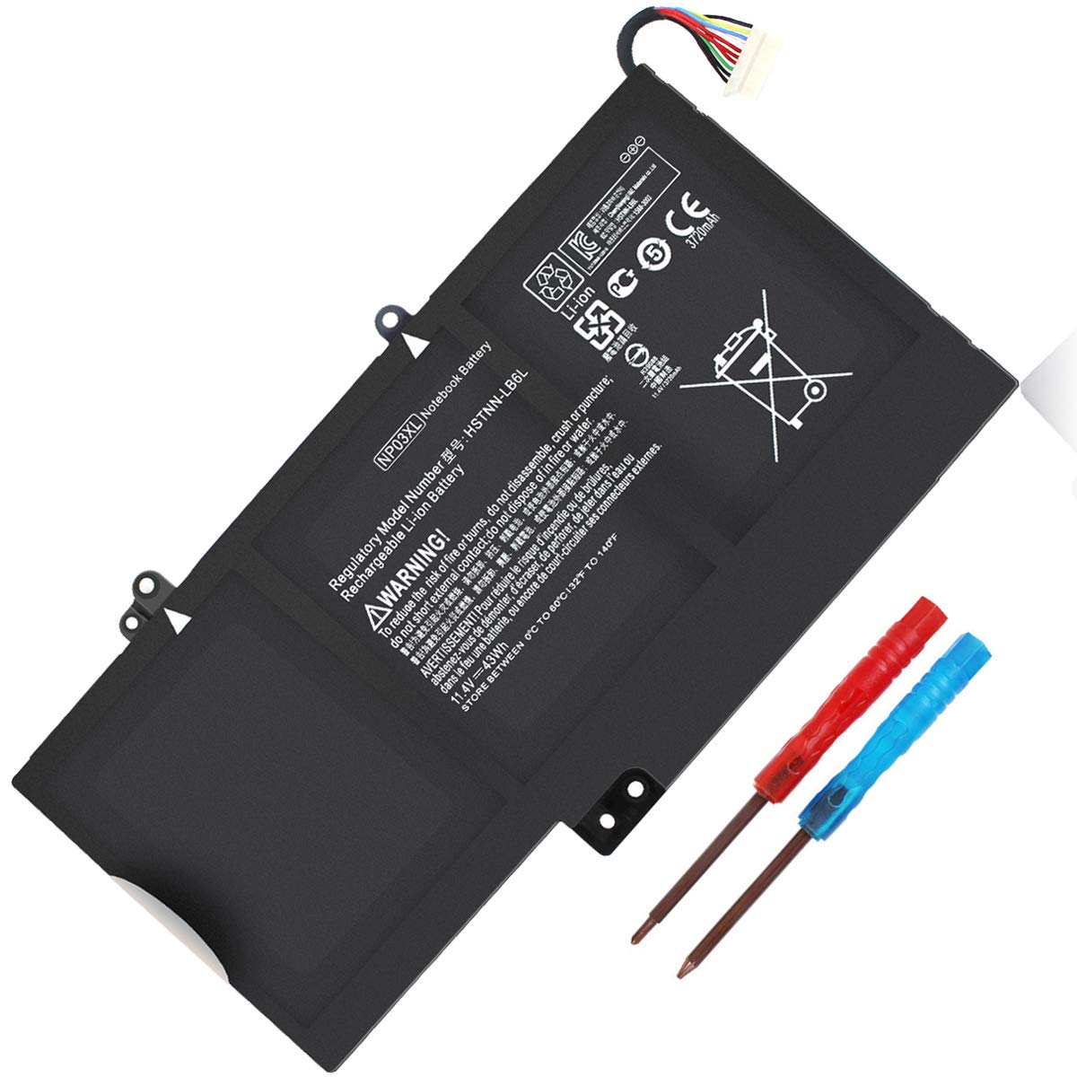 Gomarty 43Wh Np03Xl Notebook Battery For Hp Pavilion X360 13 A010Dx 13 A110Dx 13 A012Dx Envy 15 U010Dx 15 U337Cl Hstnn Lb6L Tpn 