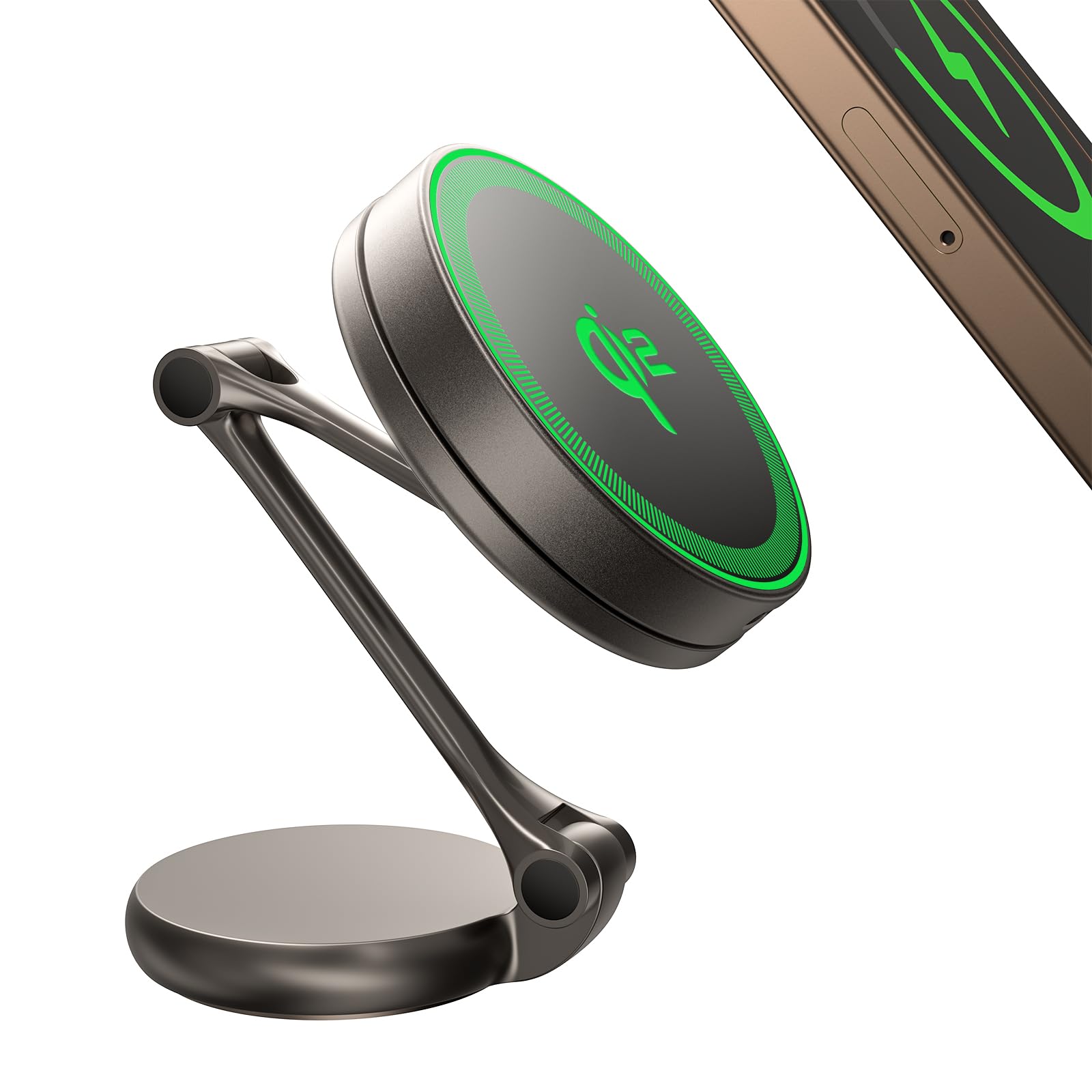 Threekey For Magsafe Car Mount Charger, Qi2 Wireless Car Charger, Retractable Car Phone Holder With Long Arm & 360Rotation, Magn