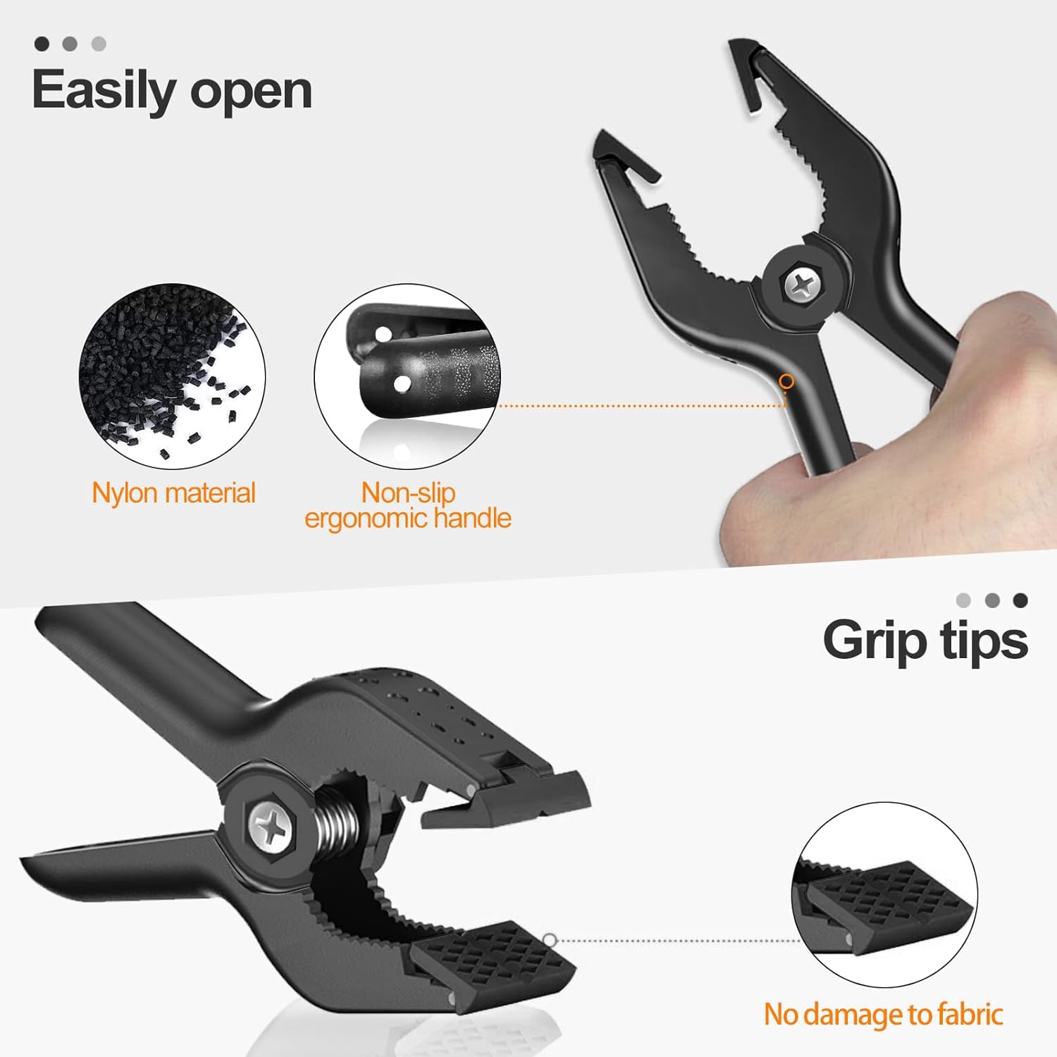 Emart 6 Pack Heavy Duty Muslin Spring Clamps, 4.5 Inch Photo Booth Backdrop Clips For Photography Studio   Black