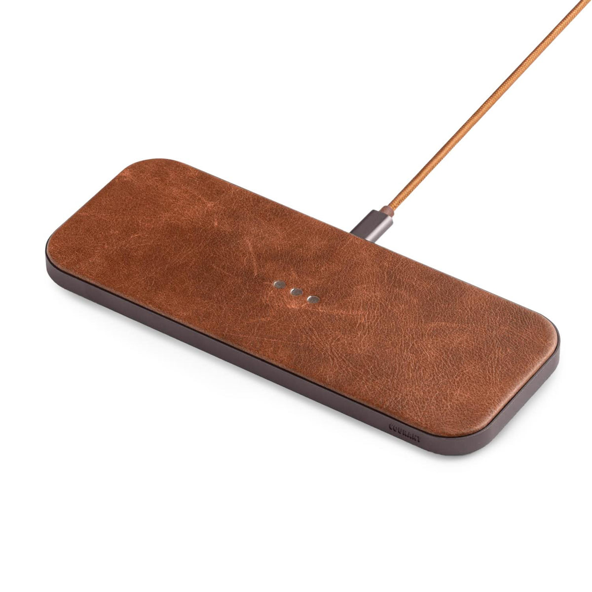 Courant Catch:2 Classics   Italian Leather Dual Wireless Charging Pad   Qi Certified   Compatible With Iphone 11, X, Se, Galaxy