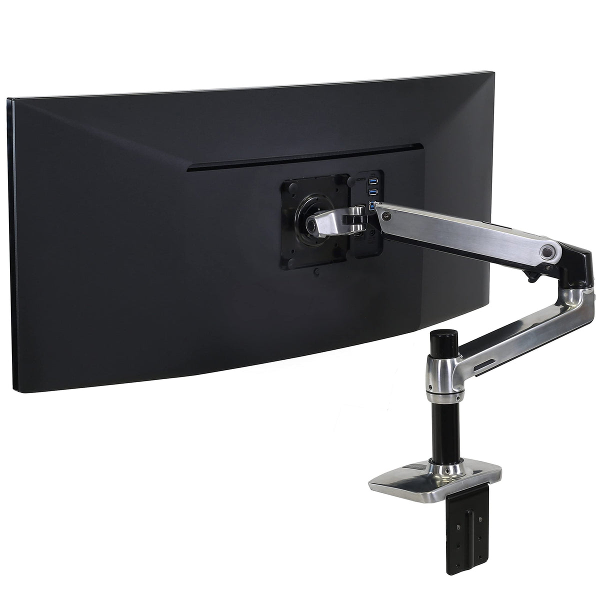 Ergotron � LX Premium Monitor Arm, Single Monitor Desk Mount � fits Flat Curved Ultrawide Computer Monitors up to 34 Inches, 7 to 25 lbs, VESA 75x75mm or 100x100mm � Polished Aluminum