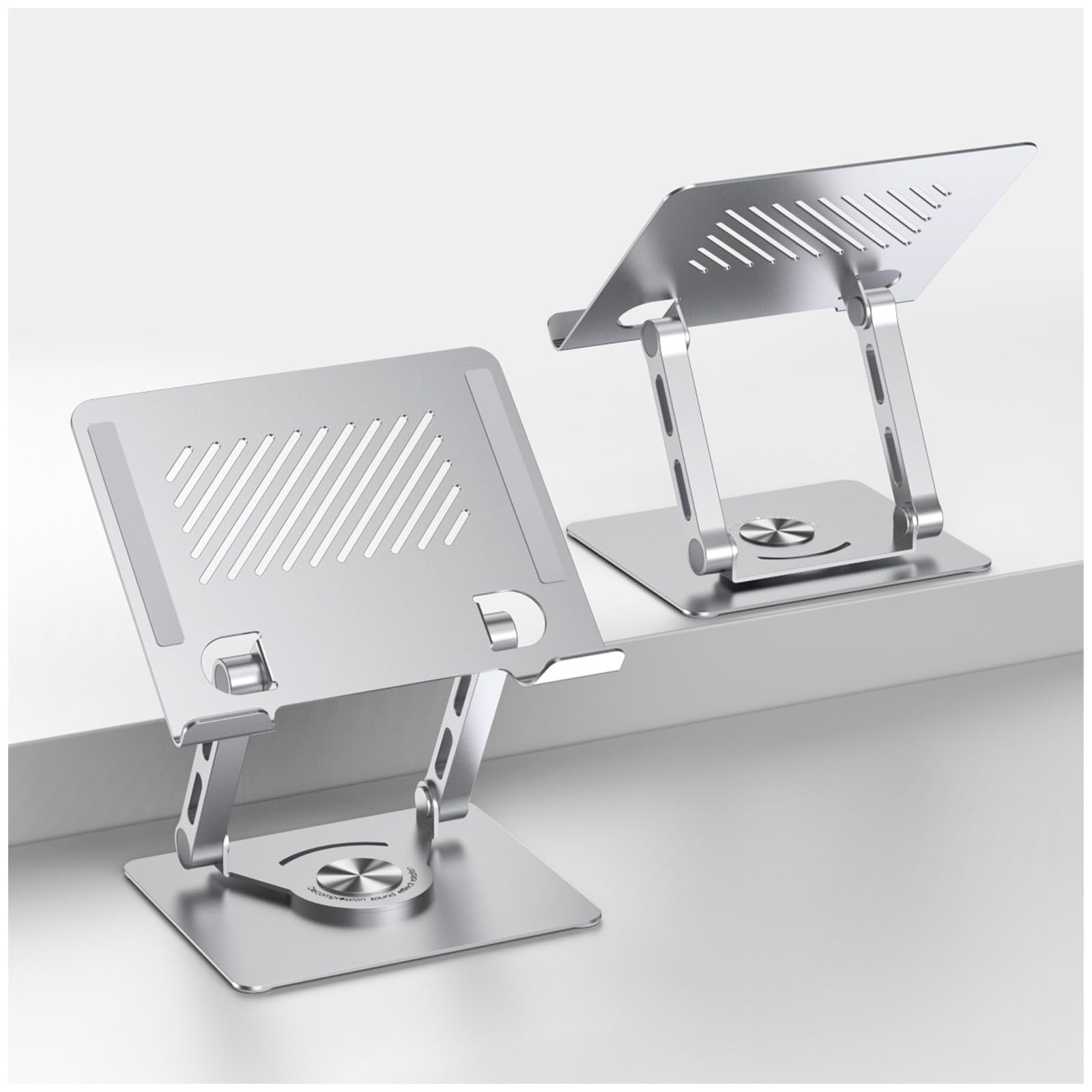 Tablet Stand Holder For Desk With 360Rotating Base,Adjustable Mental Ipad Holder For Desktop,Multi Angle Solid Monitor Riser Com