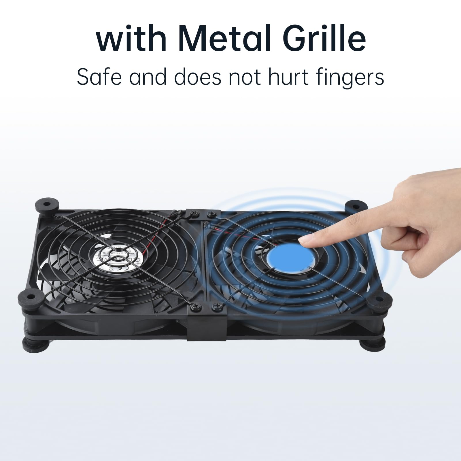 Eluteng Dual Ac Usb Computer Fan 140Mm Usb Fans For Cooling 3 Speed Control 12V Computer Fan With Ac Plug For Laptop Receiver Dv