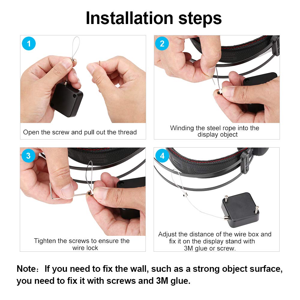 Loradar Retractable Cable Lock With Cable Tethers Customizable Cable Tether Stop Lost Of Conference All Kinds Adapters And Safet