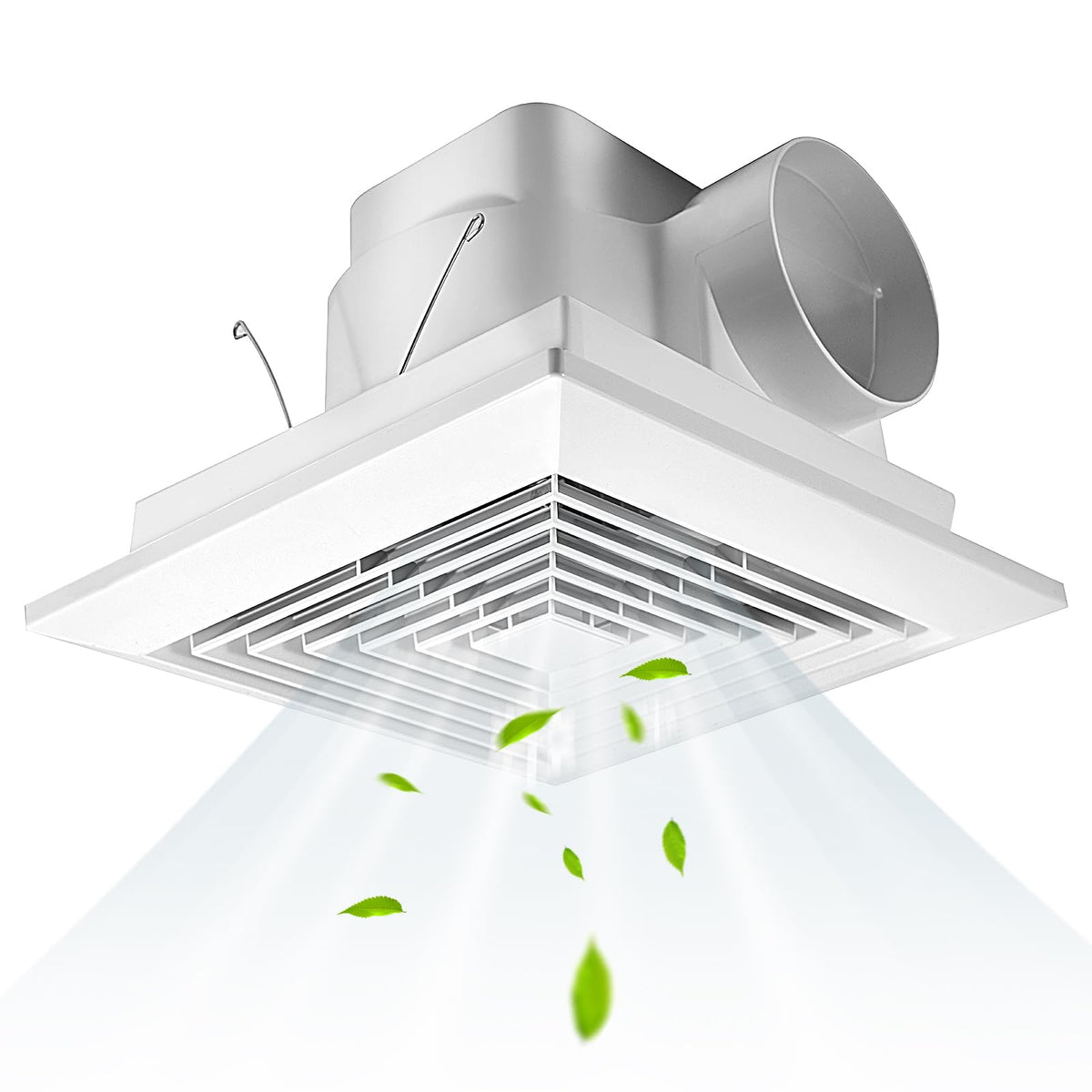 Feiton 90 Cfm Bathroom Fan Exhaust Fan Ceiling Mount, 25W, 110V, 0.95 Sones, Square Quiet Ventilation Fan, 4 In Duct, 8.2 X 8.2