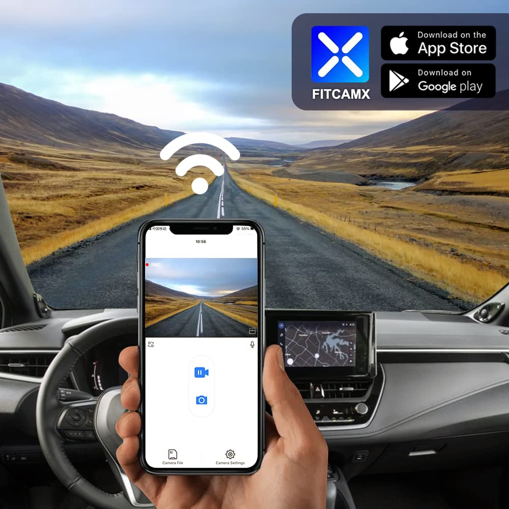 Fitcamx 4K Dash Cam Compatible With Toyota Corolla 2023 2024 Le Se Xle Xse Hybrid Hatchback, Oem Factory Look, 2160P Uhd Video,