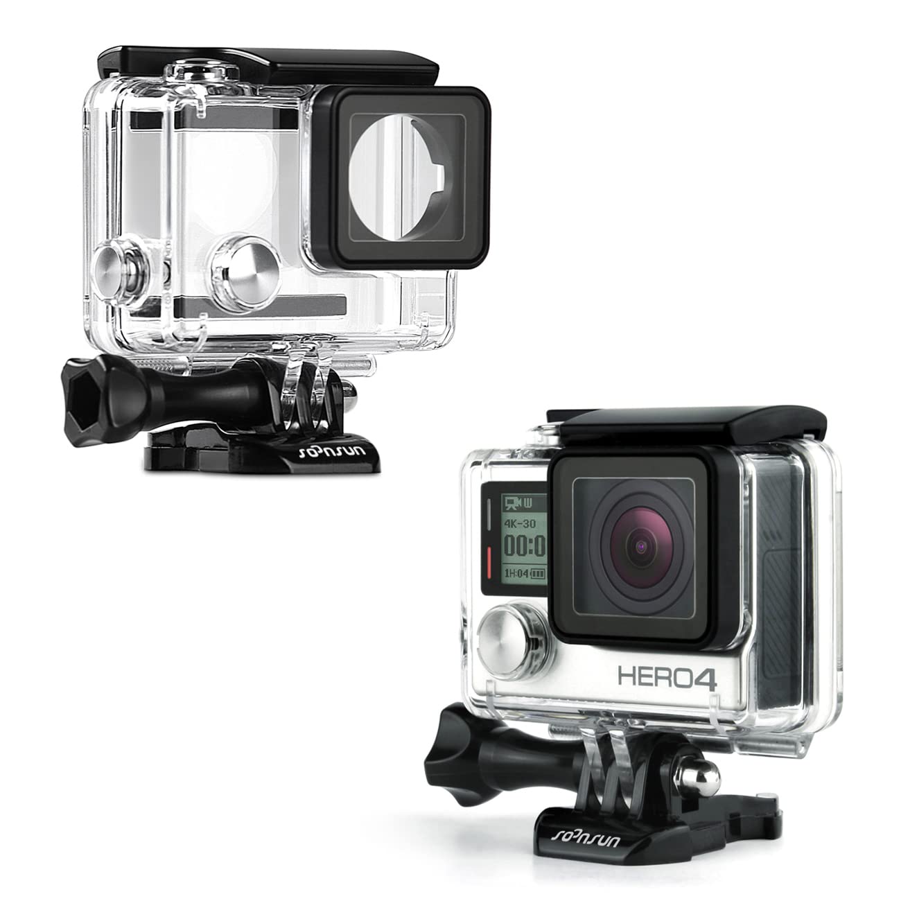 Soonsun Standard Protective Waterproof Dive Housing Case For Gopro Hero 4, Hero 3+, Hero 3 Black Silver Camera   40 Meters (131