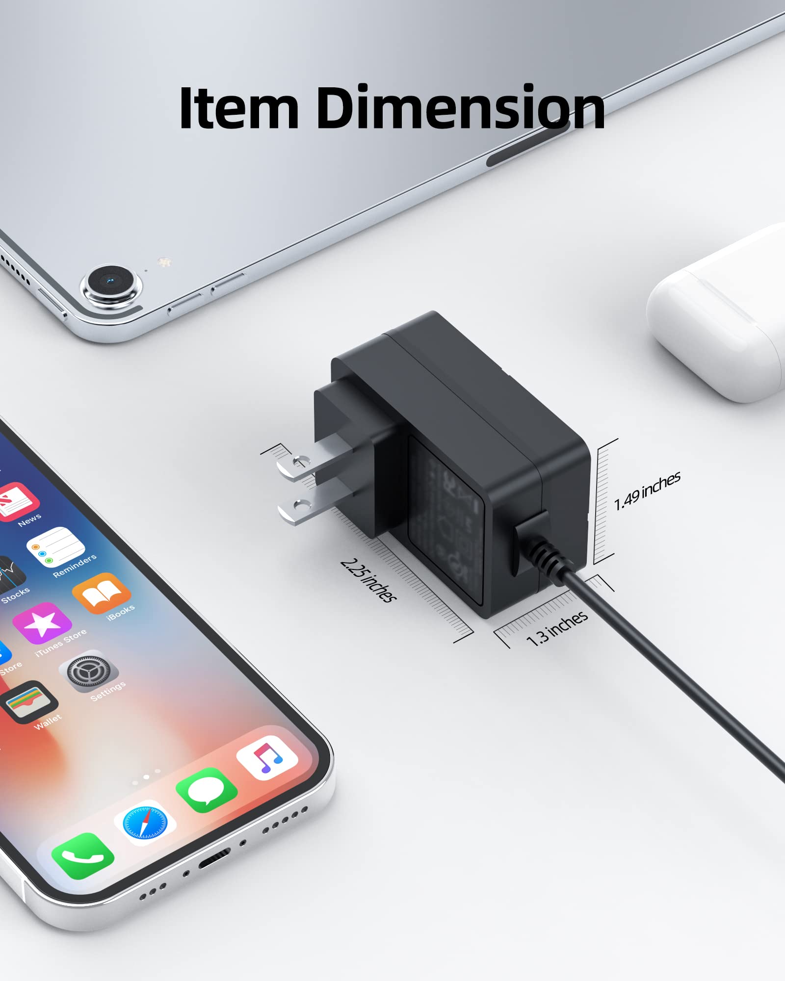 12V 2A Ac Charger Fit For Chuwi Ubook X/Pro X Cwi535, Gemibook 13 14 Pro Cwi529, Aerobook Pro Cwi510, Herobook 13.3 Pro +, 15.6 Plus, Lapbook Pro 12.3 13.3 14 14.1 Laptop Power Supply Adapter Cord