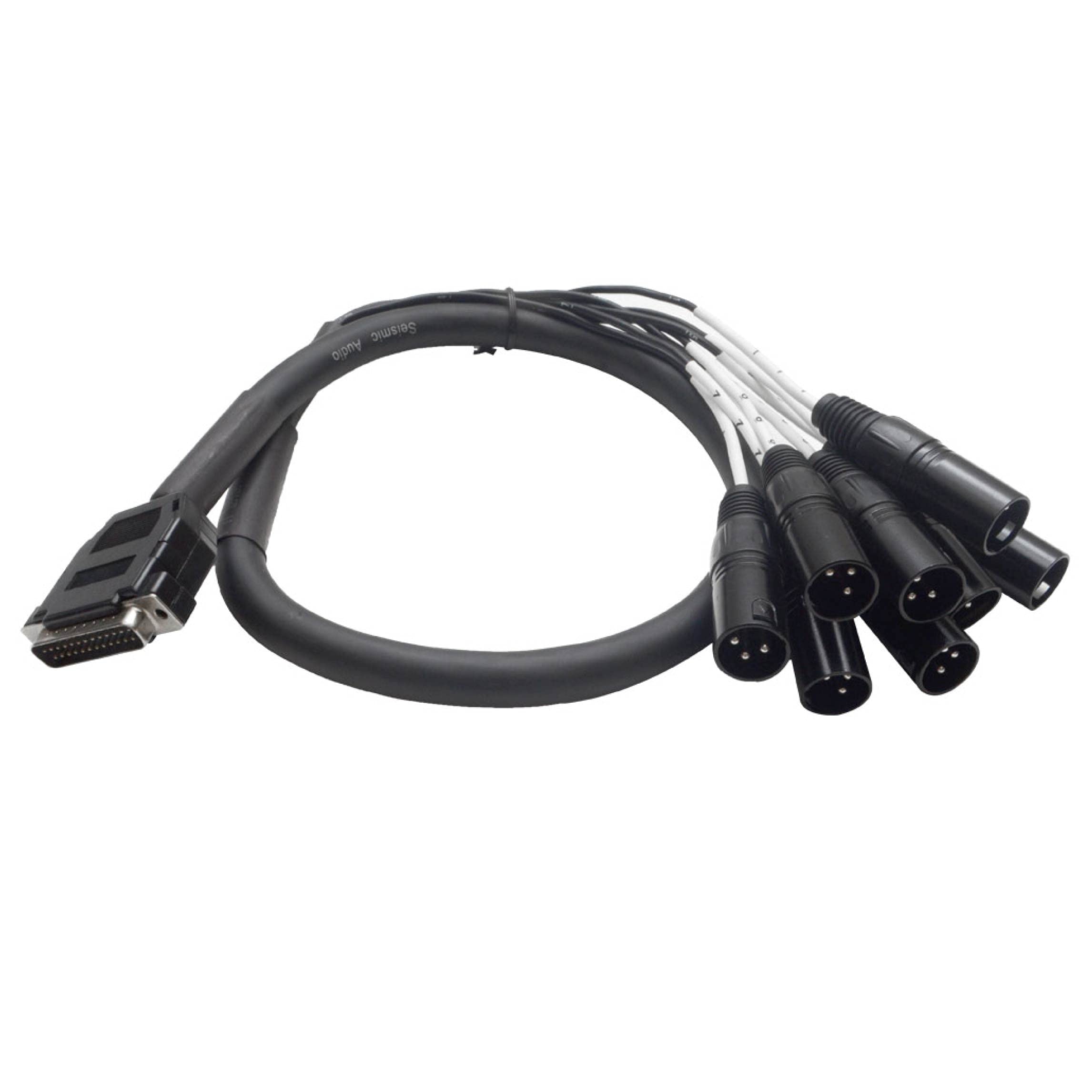 Seismic Audio Speakers DB25 to 8 Channel  XLR Male 3 Foot D-Sub Snake Cable, PatchBay Interface Modular Cable
