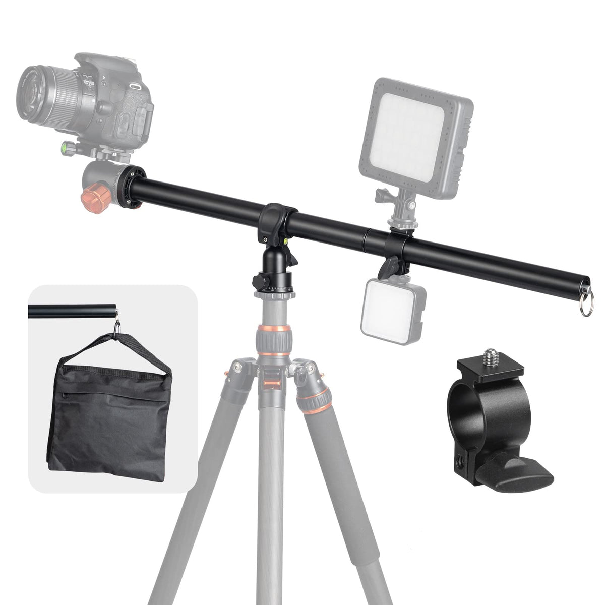 Tarion Tripod Extension Arm Horizontal Centre Column Boom 12.6' Extender 360� Rotatable Aluminum Alloy Swivel Lock With Counterweight Sandbag For Overhead Photography And Filming Vb 03