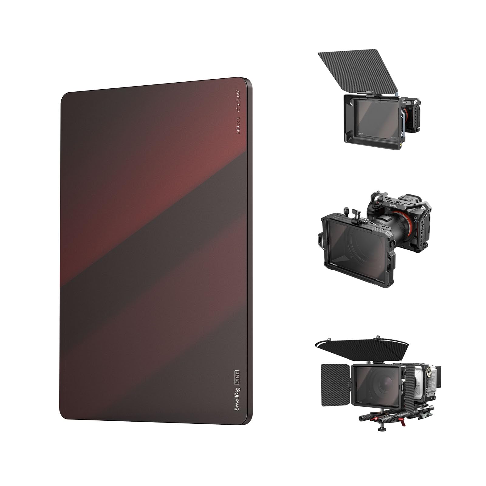 Smallrig 4 X 5.65 Nd 2.1 (7 Stop) Filter, Square Neutral Density Filter, 4Mm Thick Multi Layer Coated B270 Optical Glass, 0.78%