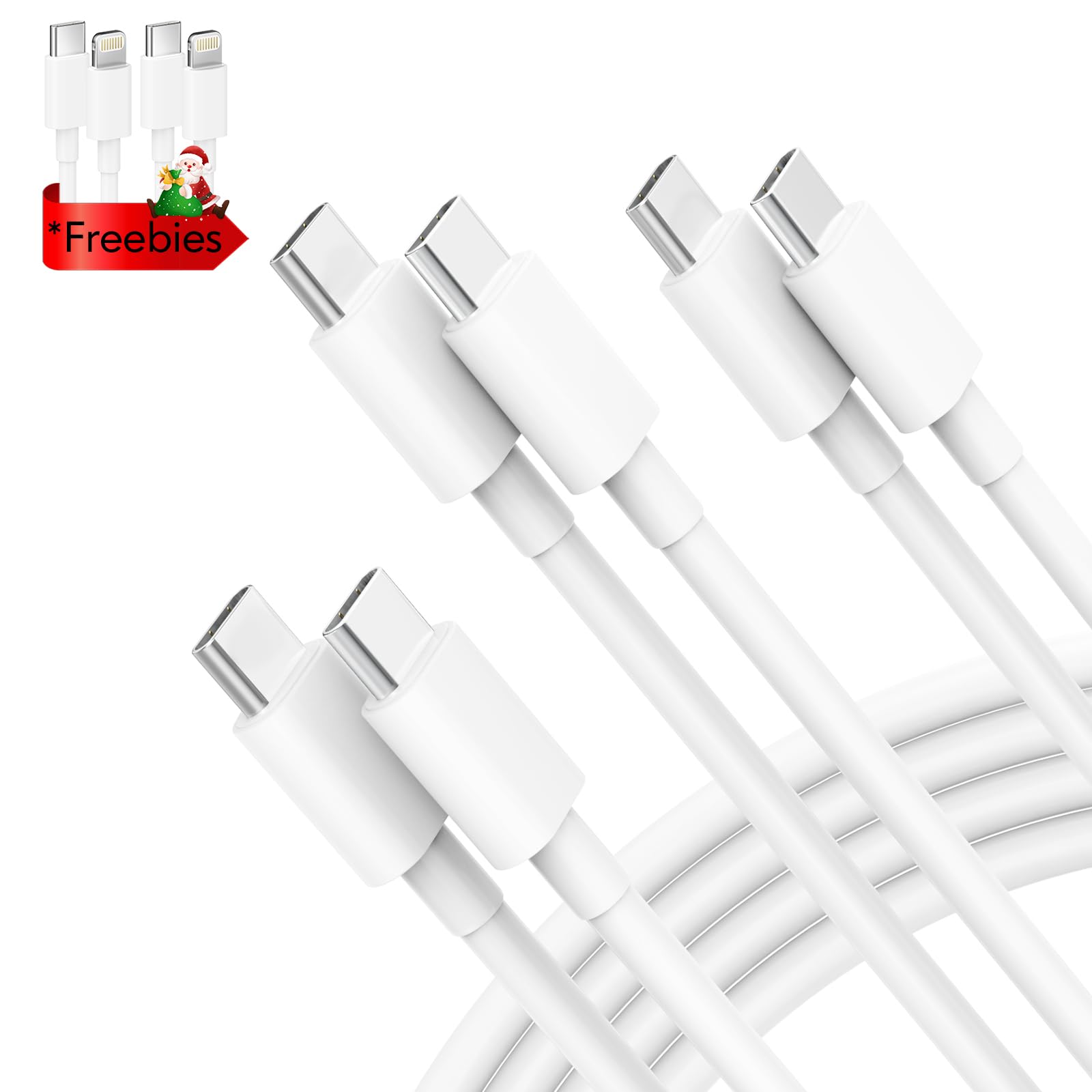 Usb C To Usb C Cable, 3 Pack 6Ft, 60W Fast Charging Power Delivery For Iphone 15/15 Pro/15 Plus/15 Pro Max, Ipad Mini 6/Pro 2021