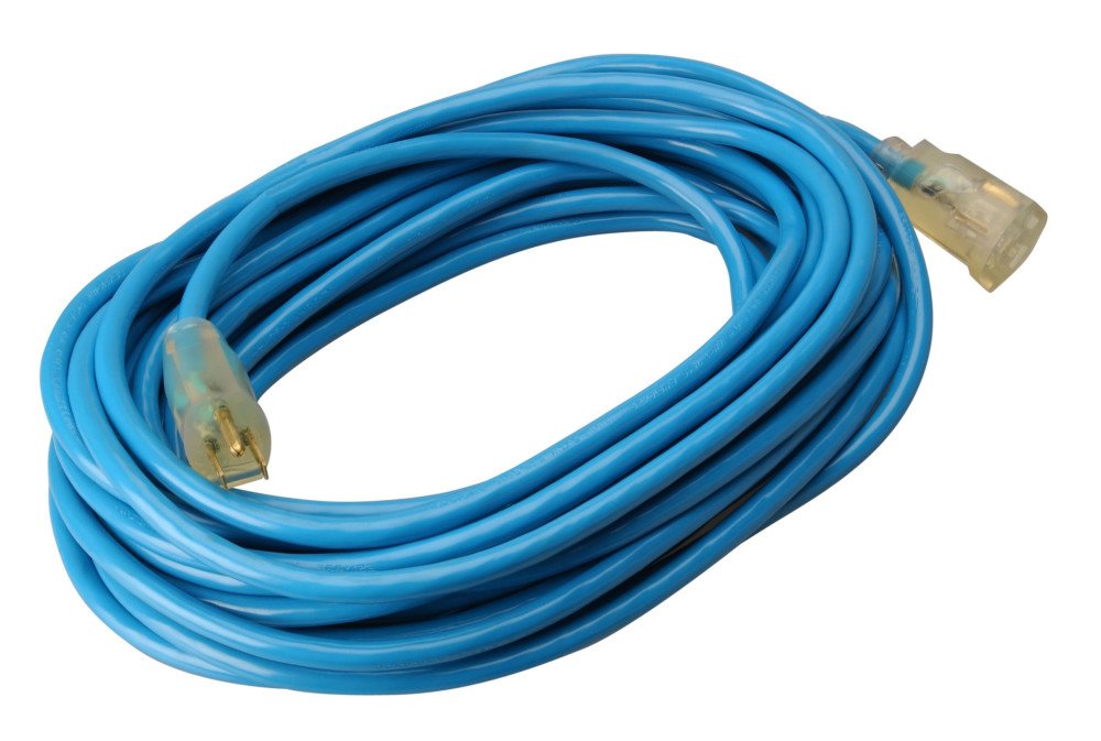 Southwire Coldflex 12/3 Heavy Duty Extension Cord, 50Ft, Cold Weather Cord, Sjtw, Blue, 2568