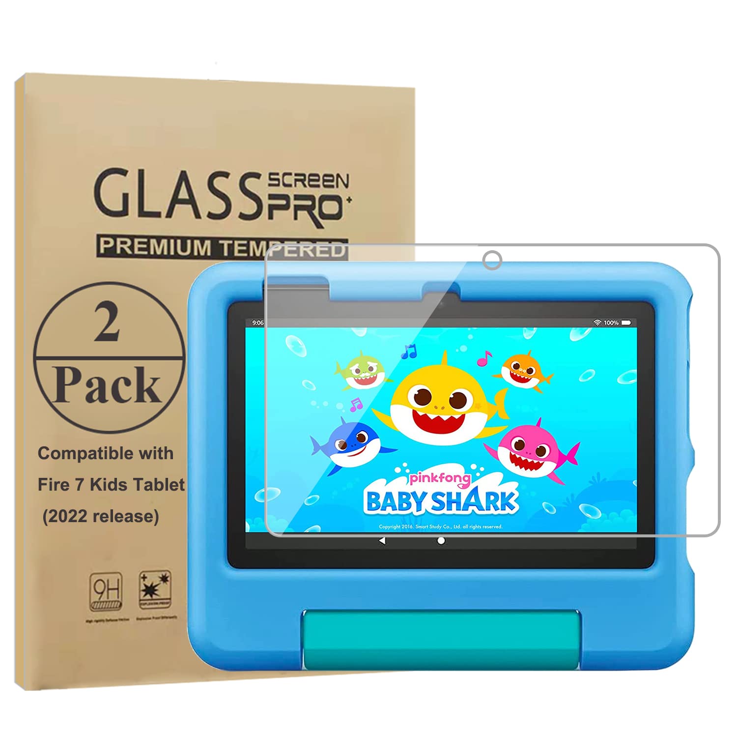 Ytuomzi 2 Pack Screen Protector For 7/7 Kids Tablet 7 Inch (2022), Ultra Clear/Touch Sensitive/Bubble Free/Anti Scratch Tempered
