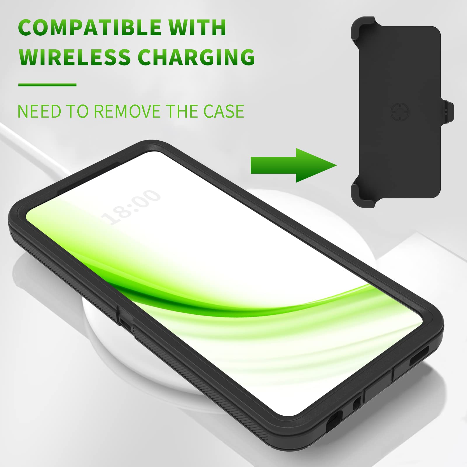 Rwutytiul Case For Samsung Galaxy S24 Ultra 5G 6.8 With Belt Clip Holster, Full Body Heavy Duty Protective Cover Shockproof Blac