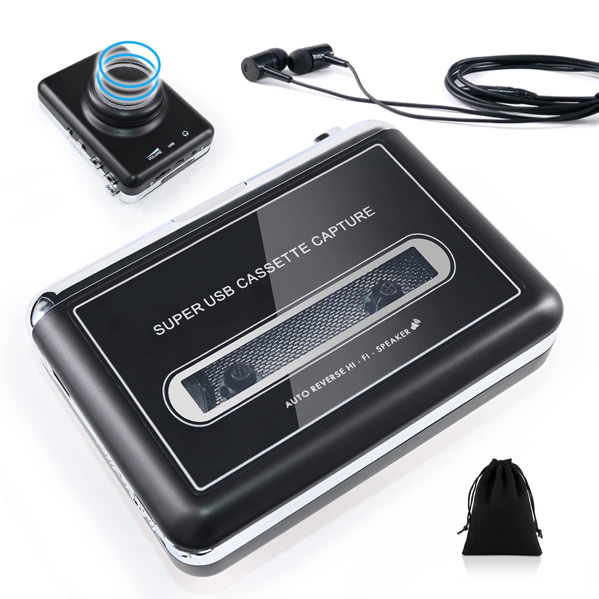 Auto Reverse&Clear Stereo Cassette Player With Detachable Speaker Portable Cassette Tape To Mp3 Converter  Convert Tapes To Digi