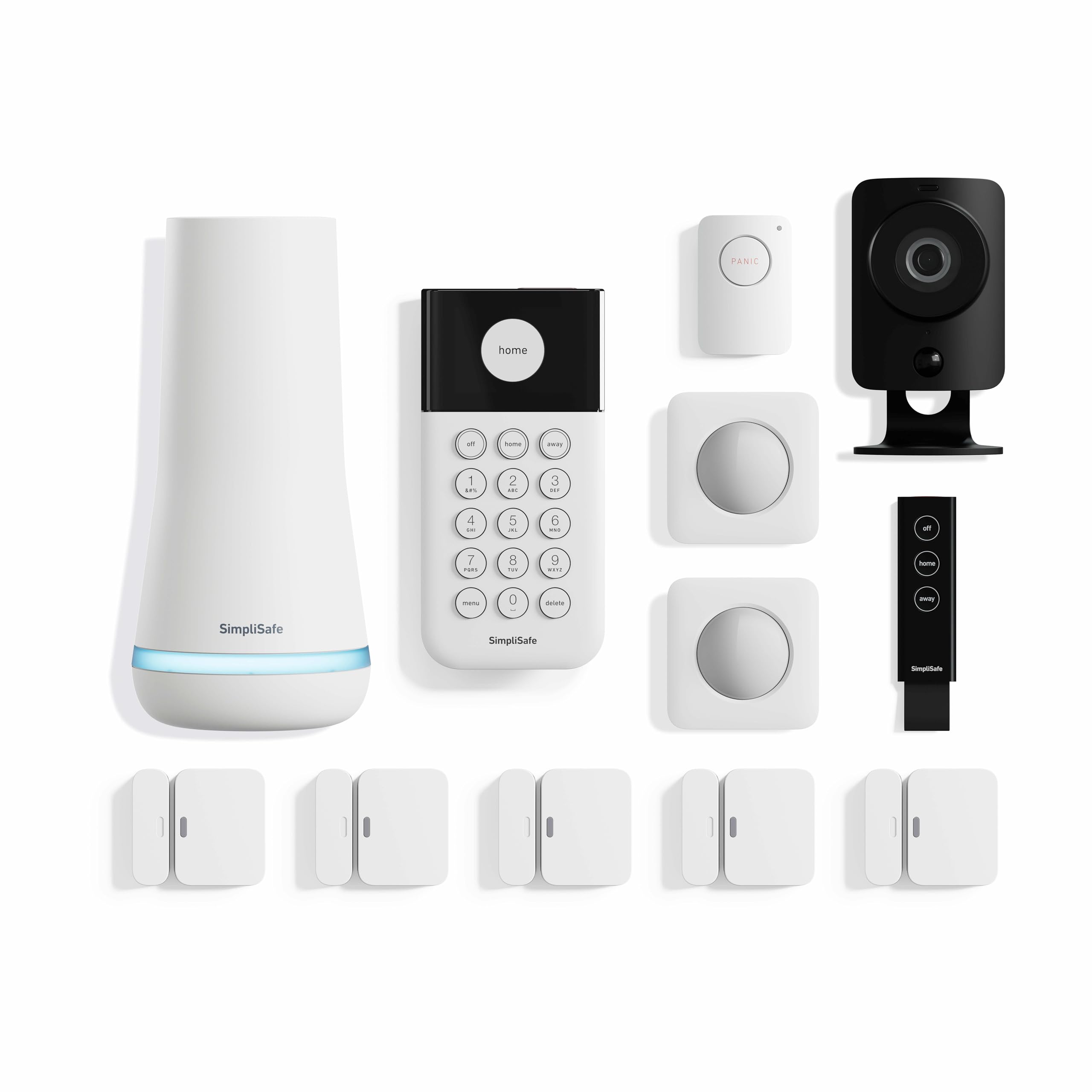 Simplisafe 12 Piece Wireless Home Security System W/Hd Camera   Optional 24/7 Professional Monitoring   No Contract   Compatible With Alexa And Google Assistant, White