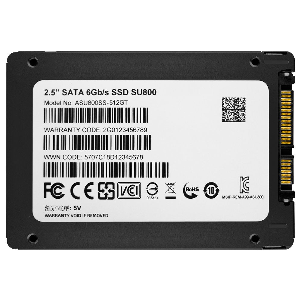 Adata Su800 512Gb 3D-Nand 2.5 Inch Sata Iii High Speed Read & Write Up To 560Mb/S & 520Mb/S Solid State Drive (Asu800Ss-512Gt-C)