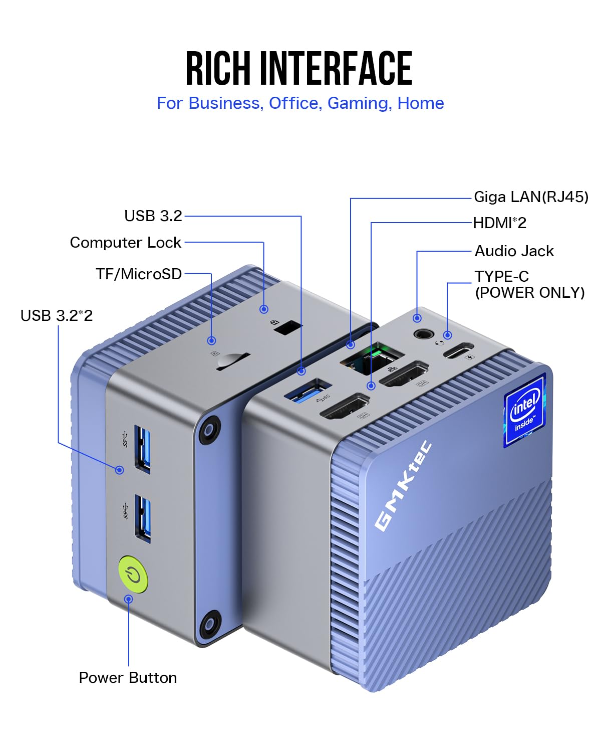Gmktec Mini Pc N97 Preinstalled Windows 11 Pro, G5 Micro Desktop Computer, 12Th Gen Intel Alder Lake N97 (Up To 3.60Ghz) 12Gb Dd