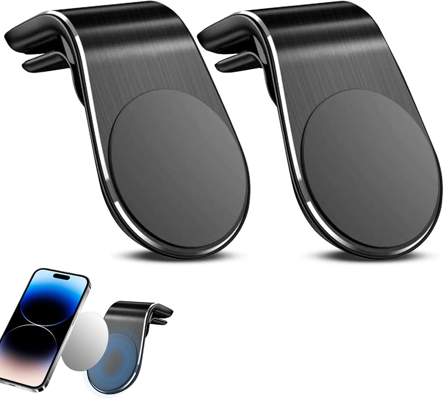 TLM Mobile Phone Navigation Magnetic Holder, Rotatable Car Phone Holder (Black)