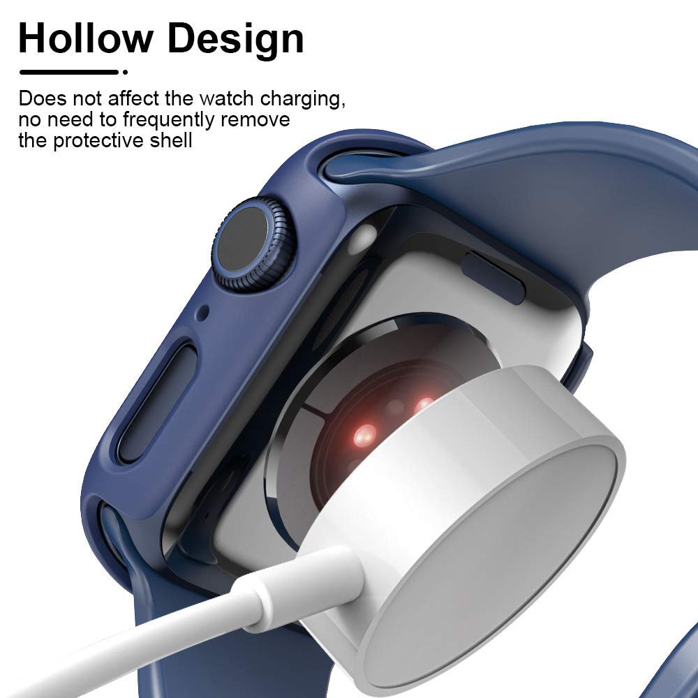 Tauri 2 Pack Hard Case Compatible For Apple Watch Se/Series 6/5/4 40Mm With 9H Tempered Glass Screen Protector, [Touch Sensitive