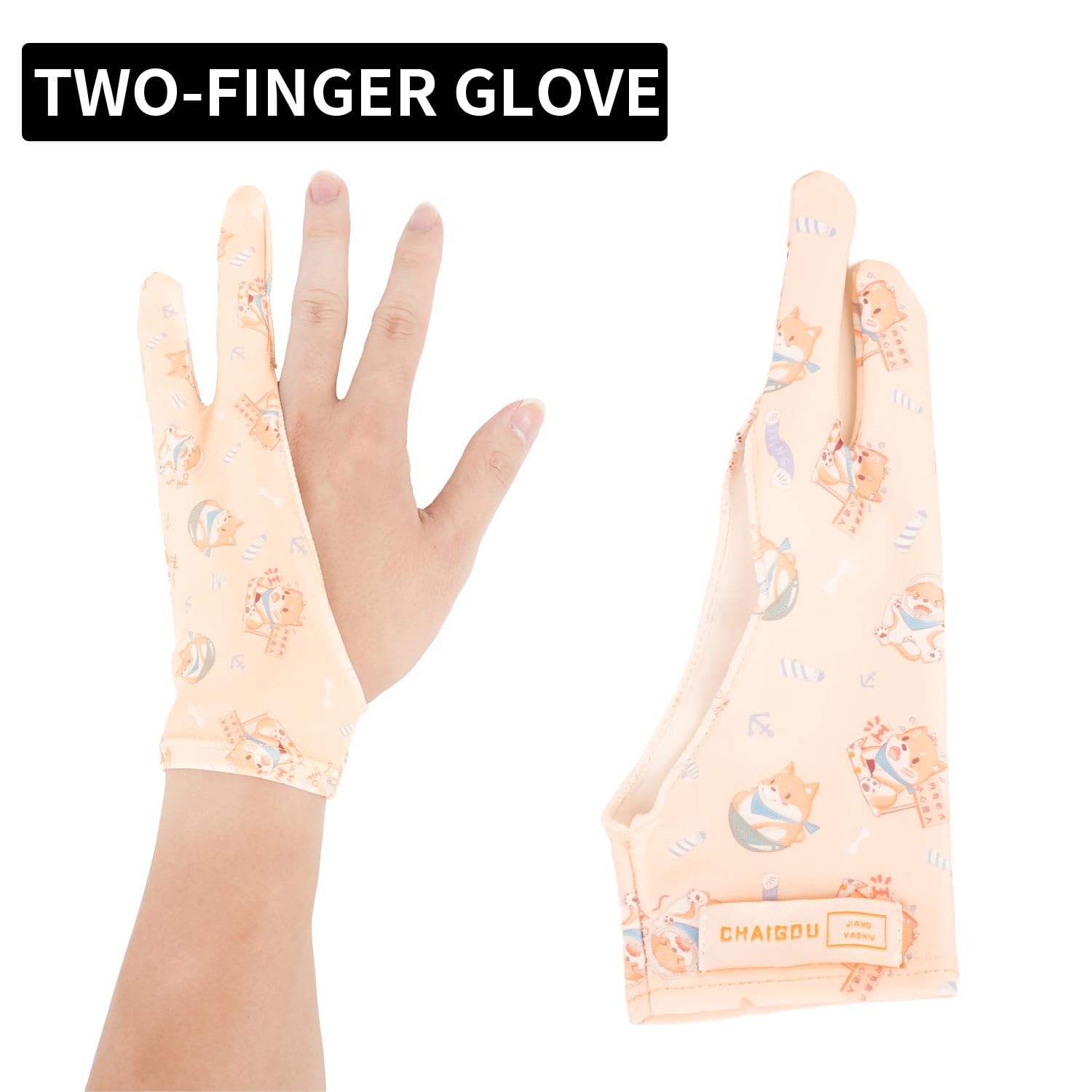 Spaseeba Artist Drawing Glove Art Two Finger Glove Animal Print For Drawing Tablet/Pen Display/Ipad For Right And Left Hand,M Ye