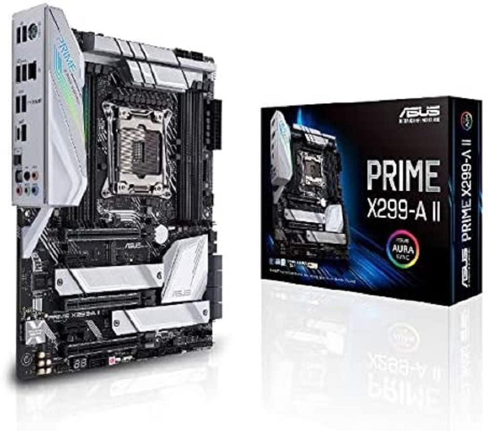 Asus Prime X299- A II ATX Motherboard (Intel X299) LGA 2066, 12 IR3555 Power Stages, DDR4 4266 MHz, Triple M.2, USB 3.2 Gen 2 Ty