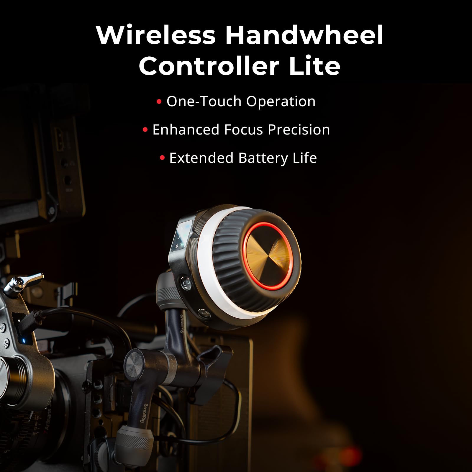 Smallrig Wireless Handwheel Controller (Lite), Single-Touch A/B Marking, 21H Battery Life, Streamlined Control, Lightweight, Com
