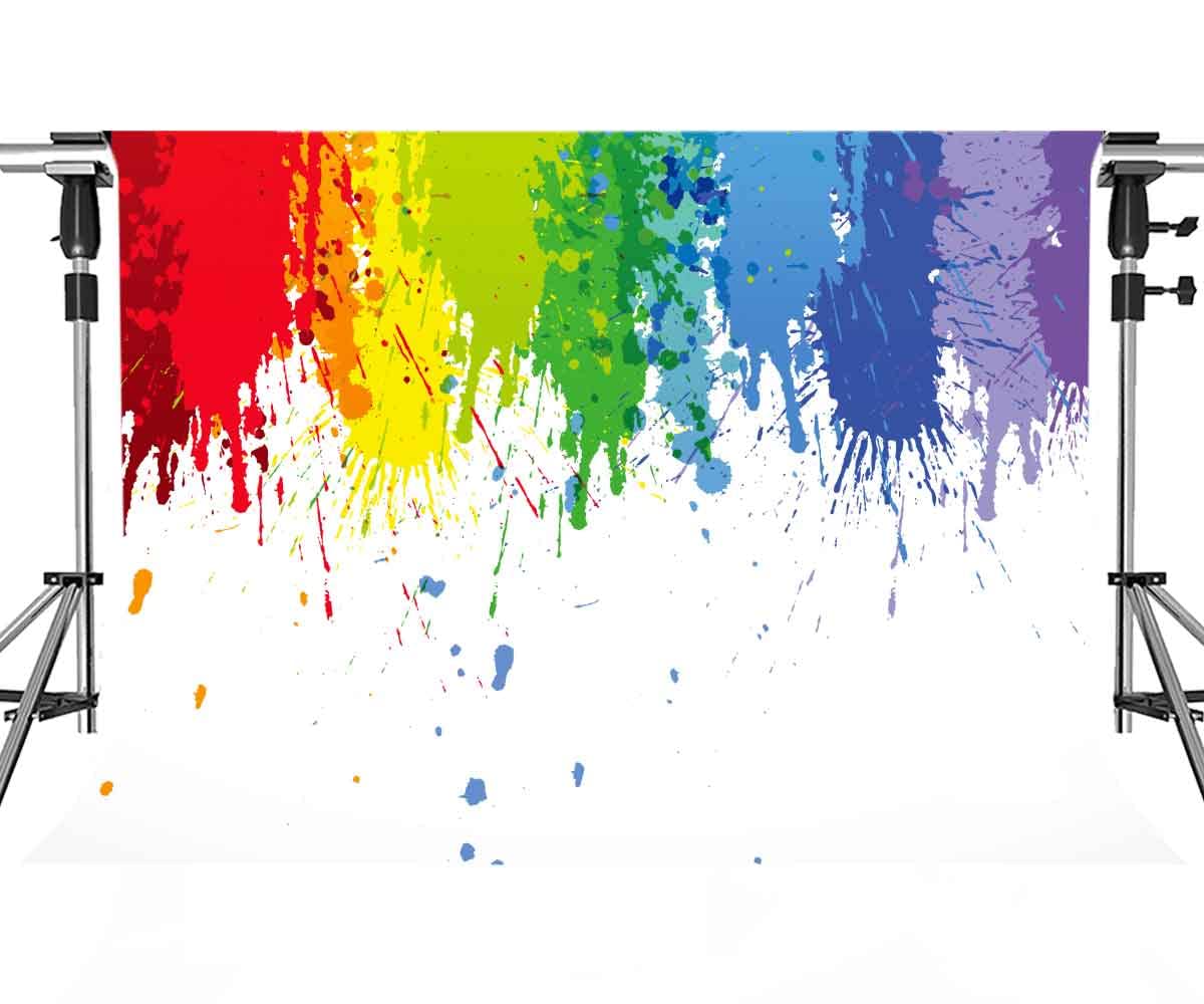 Paint Splash Party Backdrop Colorful Painting Art Photo Background Meetsioy Abstract Oil Painting Studio Props Banner Birthday P