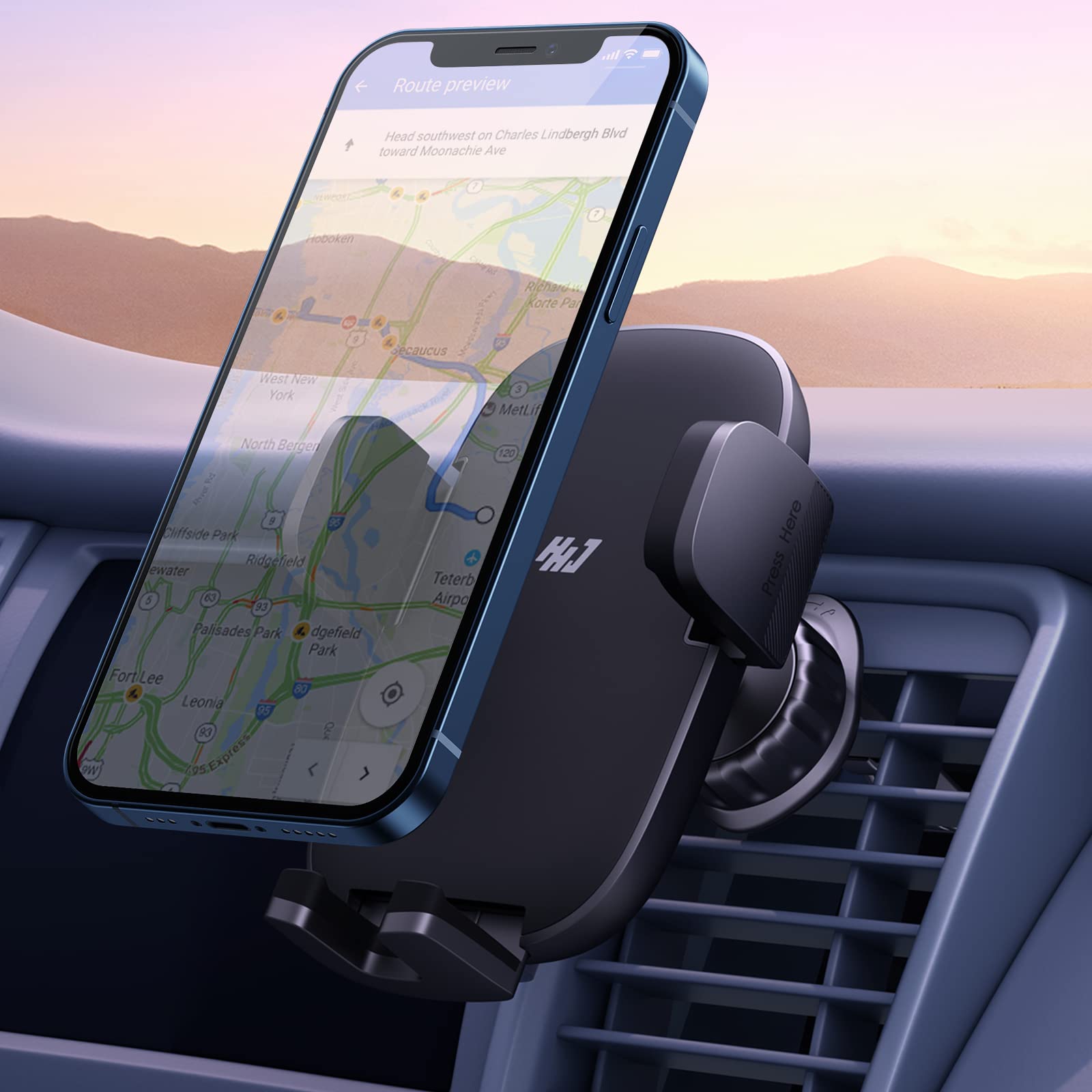 Phone Mount For Car [Super Stable & Easy] Upgraded Air Vent Clip Car Phone Holder Mount Fit For All Cell Phone With Thick Case H