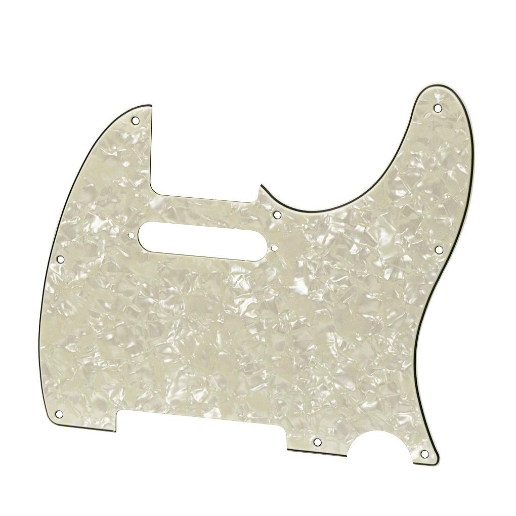 Fleor 8 Hole Tl Pickguard Scratch Plate With Pickguard Screws Set Fit Usa/Mx Standard Tl Style Pickguard Replacement, 4Ply Aged
