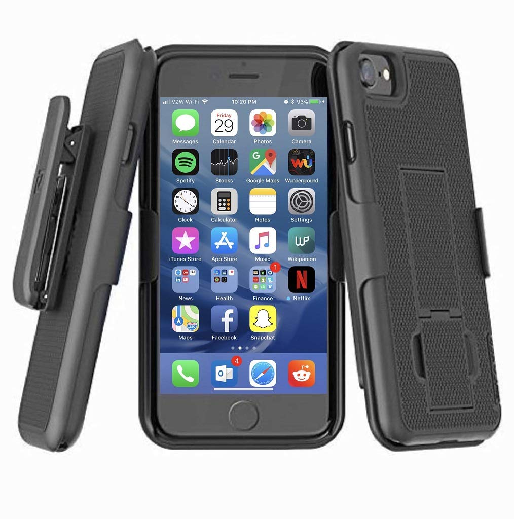Encased Duraclip For Iphone Se 2022 3Rd Gen Case With Belt Clip And Kickstand Holster (Fits Iphone 7/8/Se)