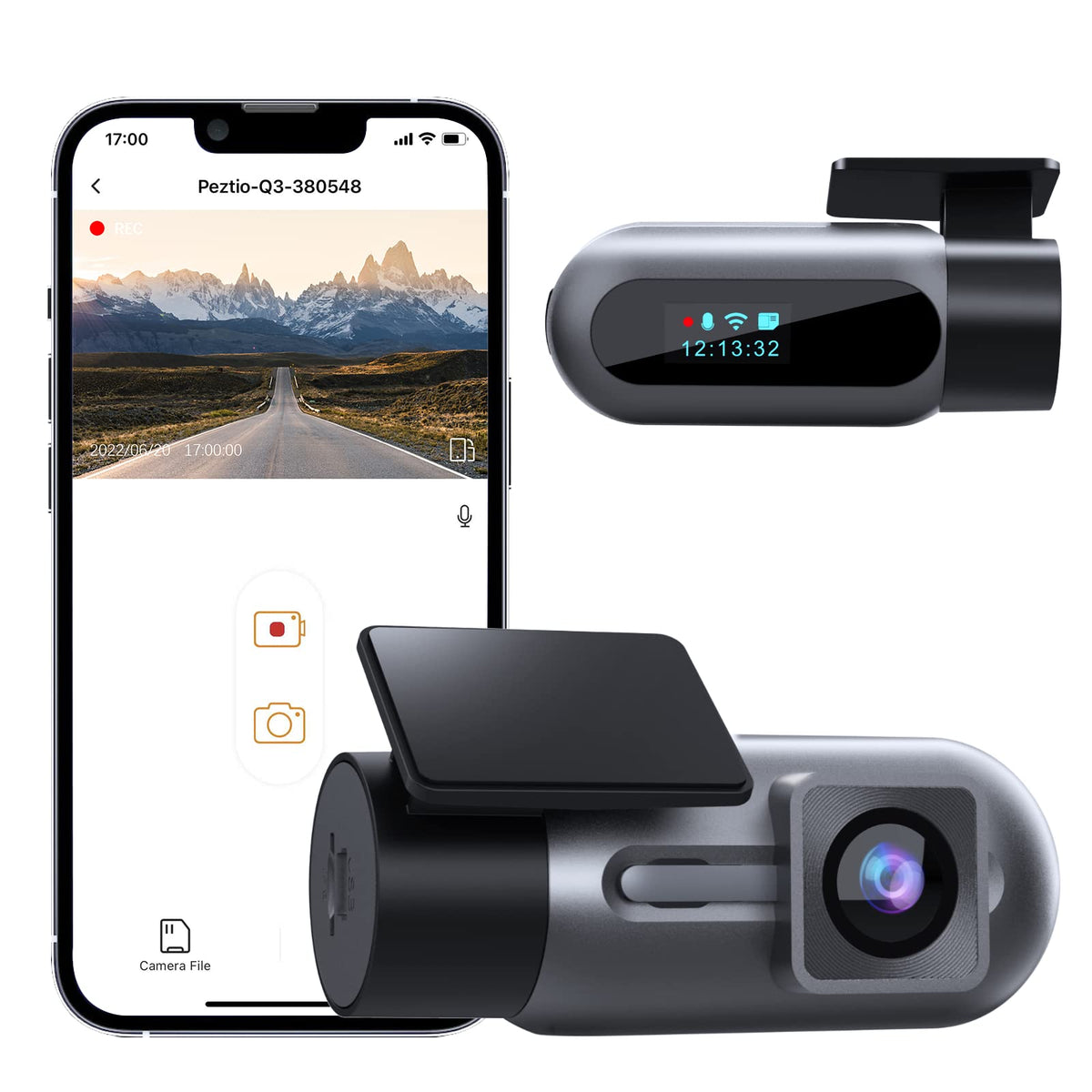 Dash Cam Wifi Fhd 1080P Car Camera, Front Dash Camera For Cars, Mini Dashcams For Cars With Night Vision, 24 Hours Parking Mode,