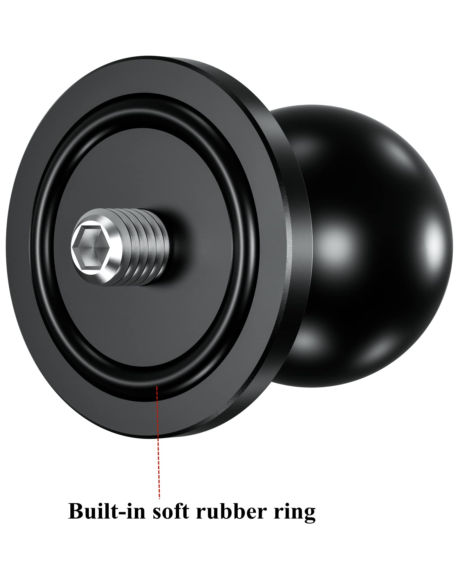 Brcovan Aluminum Alloy 1'' Ball Adapter With 1/4' 20 Threaded Stud For Action Camera & Camcorder Compatible With Ram Mounts B Size Double Socket Arm