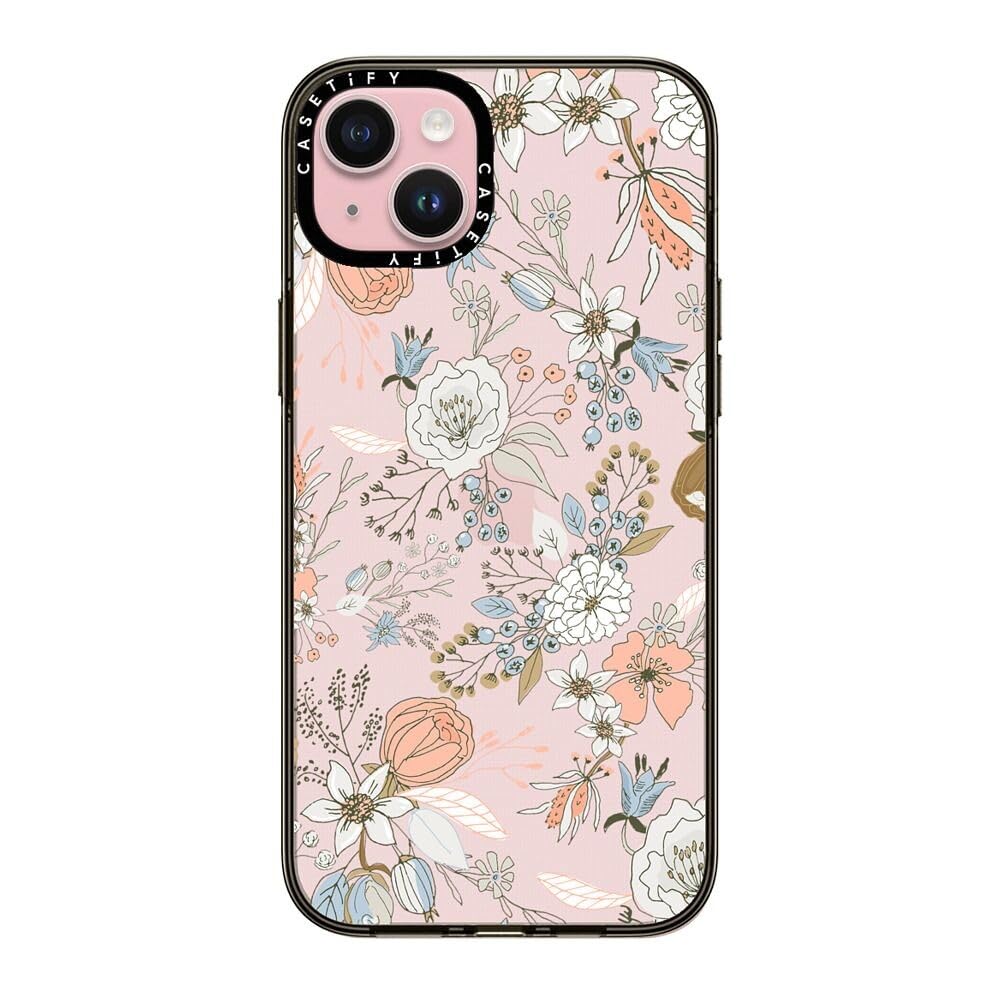 Casetify Compact Case For Iphone 15 Plus [2X Military Grade Drop Tested / 4Ft Drop Protection]   Abstract Modern Coral White Pas