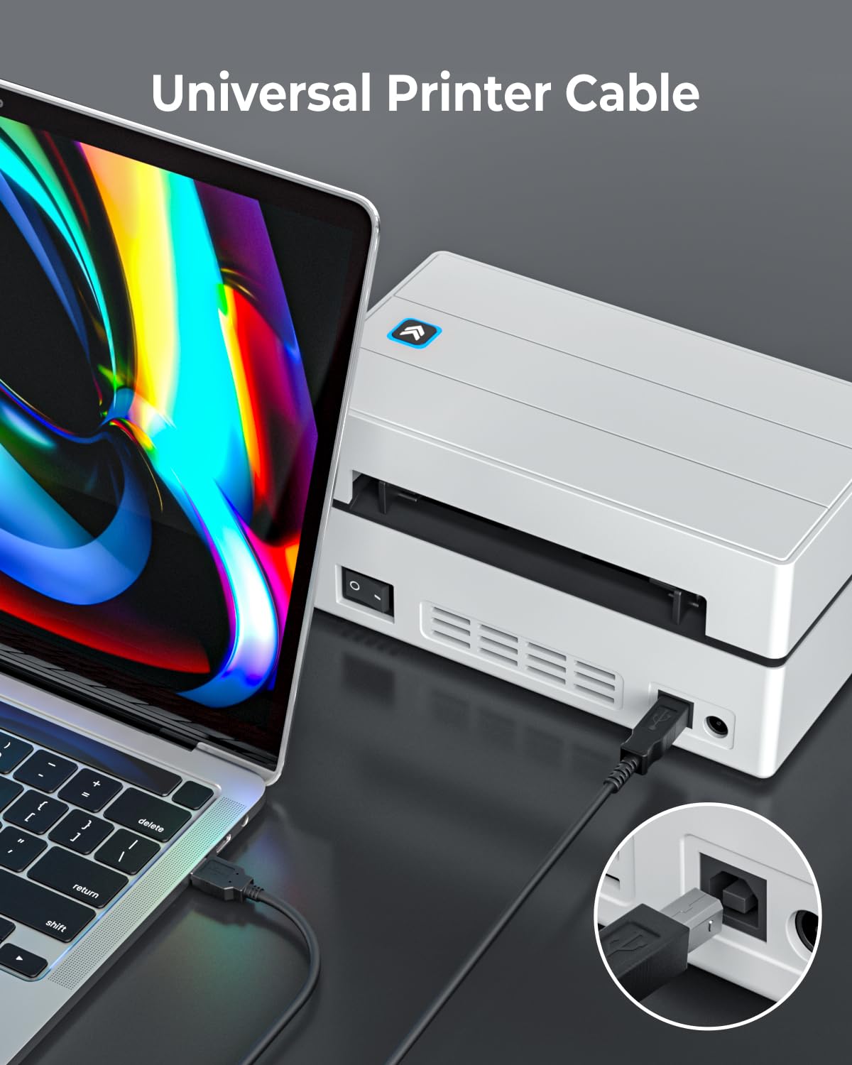 Munbyn Usb Cable, Black Usb Cord For 130B, 941B, And P941 Thermal Printers, And Other Shipping Label Printers