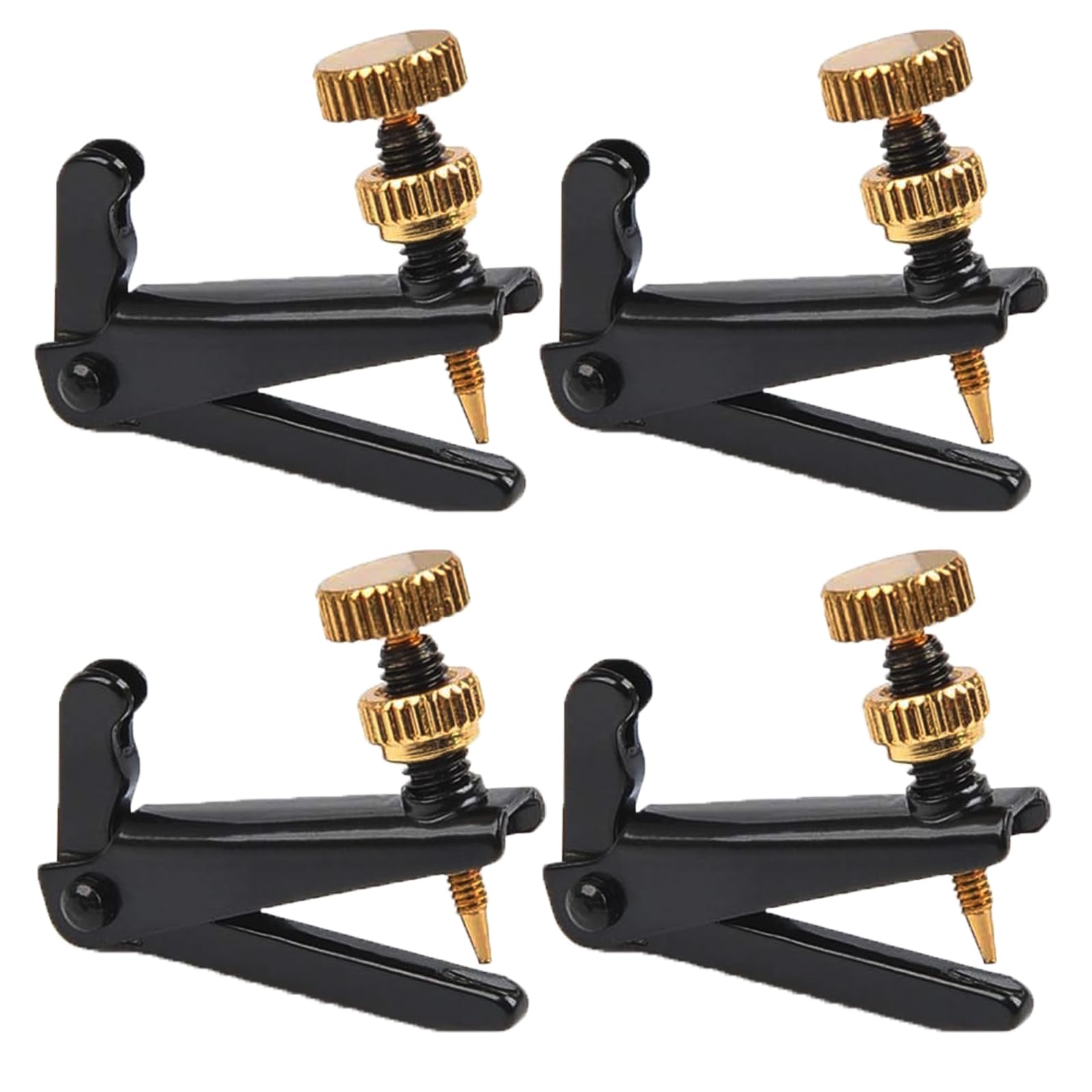 Farboat 4Pcs Cello Fine Tuners For 3/4 4/4 Cello String Adjusting (Black)